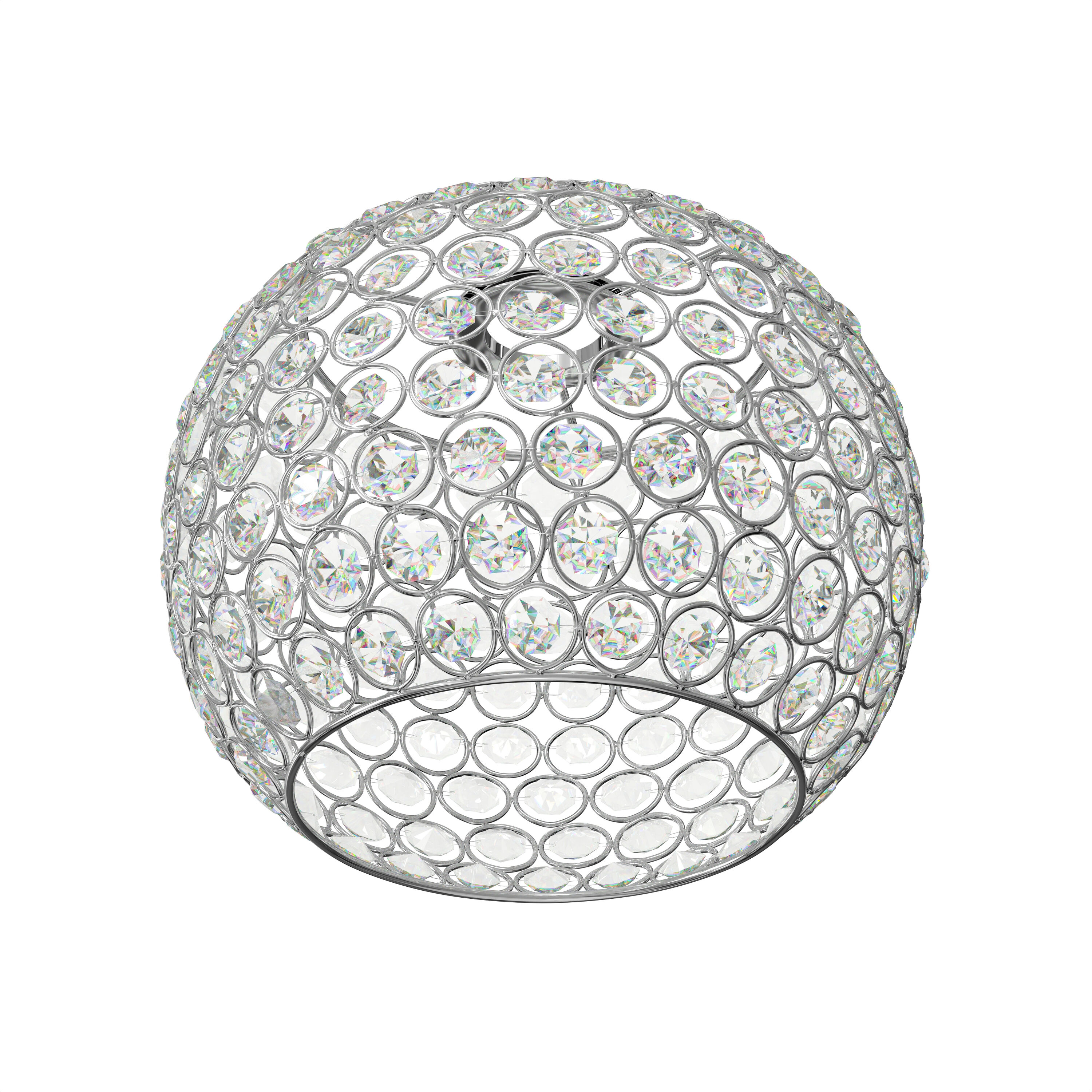 Style Selections Ladura 6-in x 8.5-in Globe Chrome Crystal Pendant