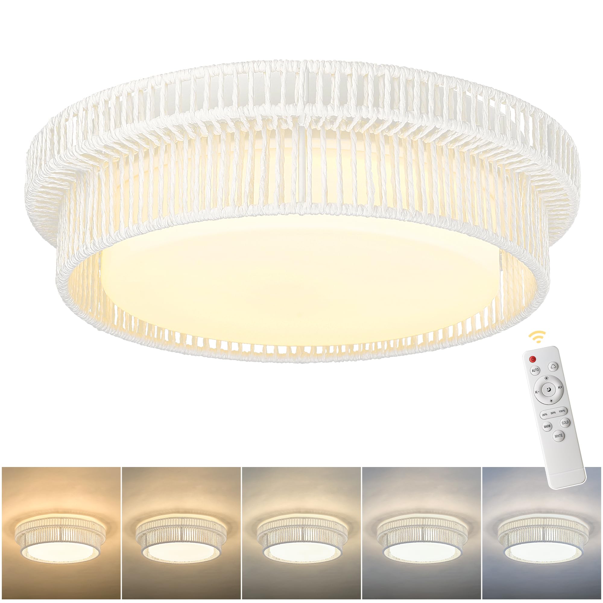 LTMATE LS5HYS78LF-LED WH Flush Mount 1 -Light 17.8-in White Integrated LED Flush Mount Light