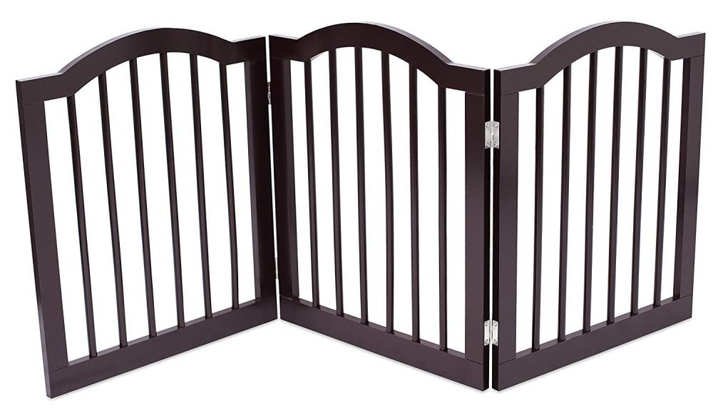 BirdRock Home 24-in H Freestanding Expandable Brown Wood Pet Gate In ...