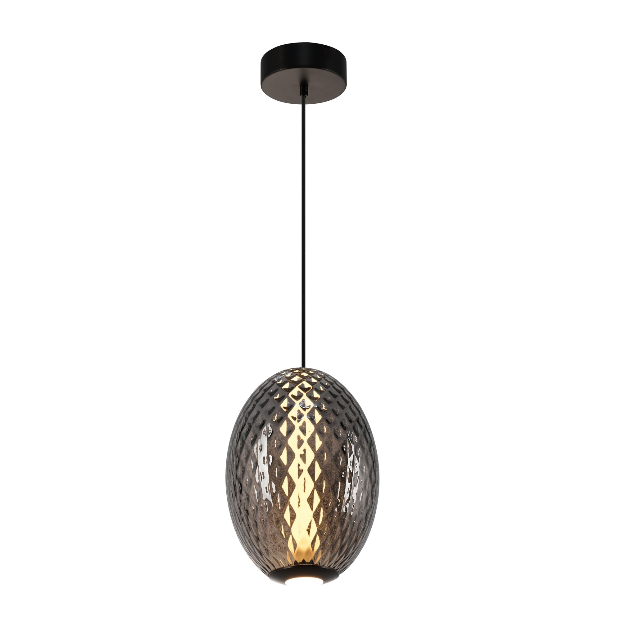 ARTCRAFT Celeste 1 -Light Gunmetal Modern/contemporary Stained glass Teardrop LED Medium Hanging Pendant Light