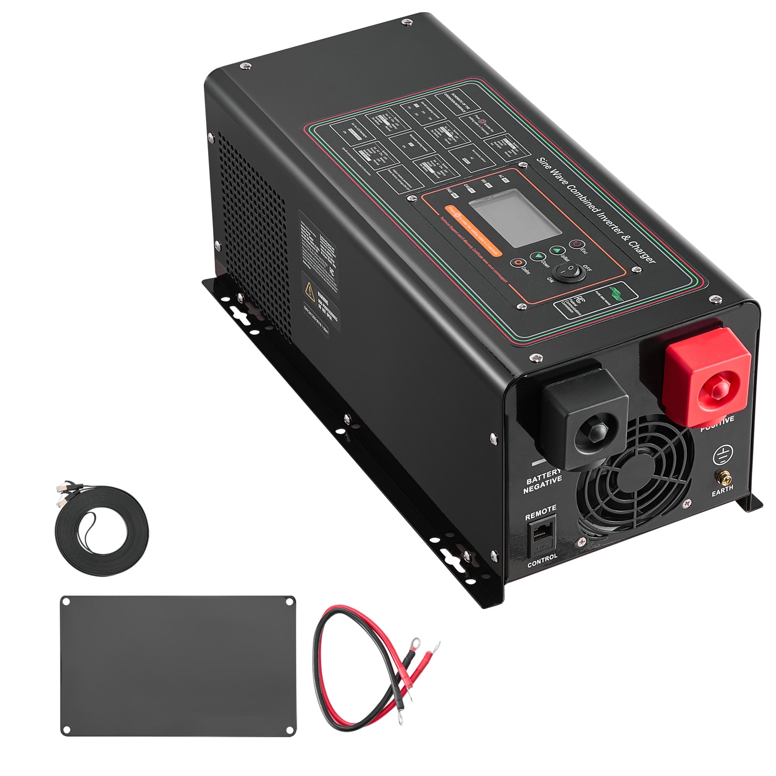 GIVIMO Pure Sine Wave Inverter Charger 2000W - 12V DC to 120V AC Power Inverter with LCD Display - Remote Control Solar Inverter for Off-Grid RV Boat Home #LW102GIVSS3311