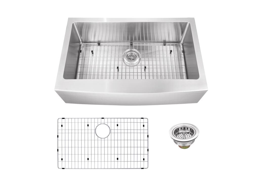 Superior Sinks Farmhouse Apron Front 30-in x 20.75-in Brushed Satin ...