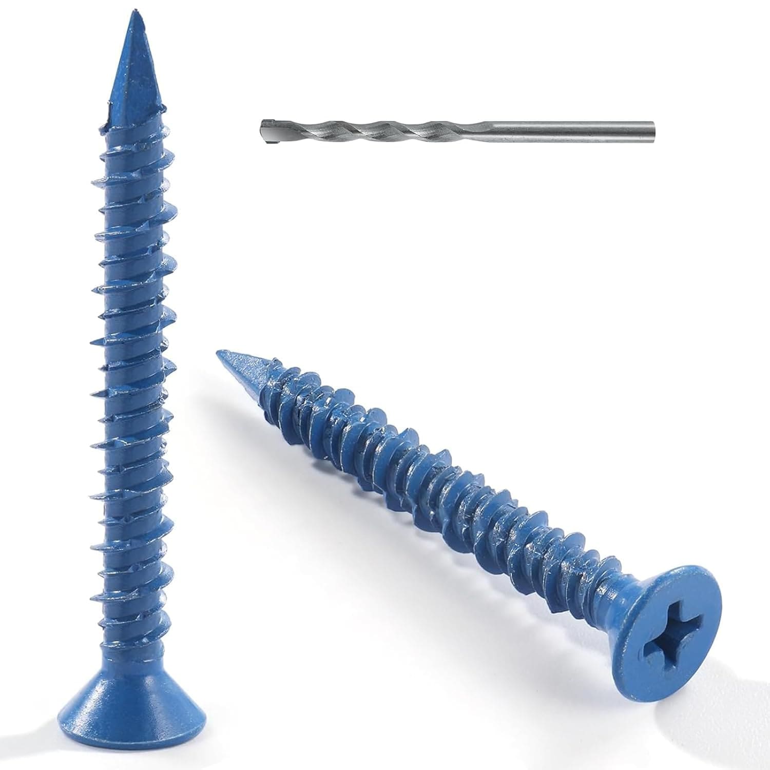 VGBUY Flat Head Concrete Screws with Drill Bit 36 Pack 1/4 x 2-3/4 Inch Self Tapping Masonry Anchors