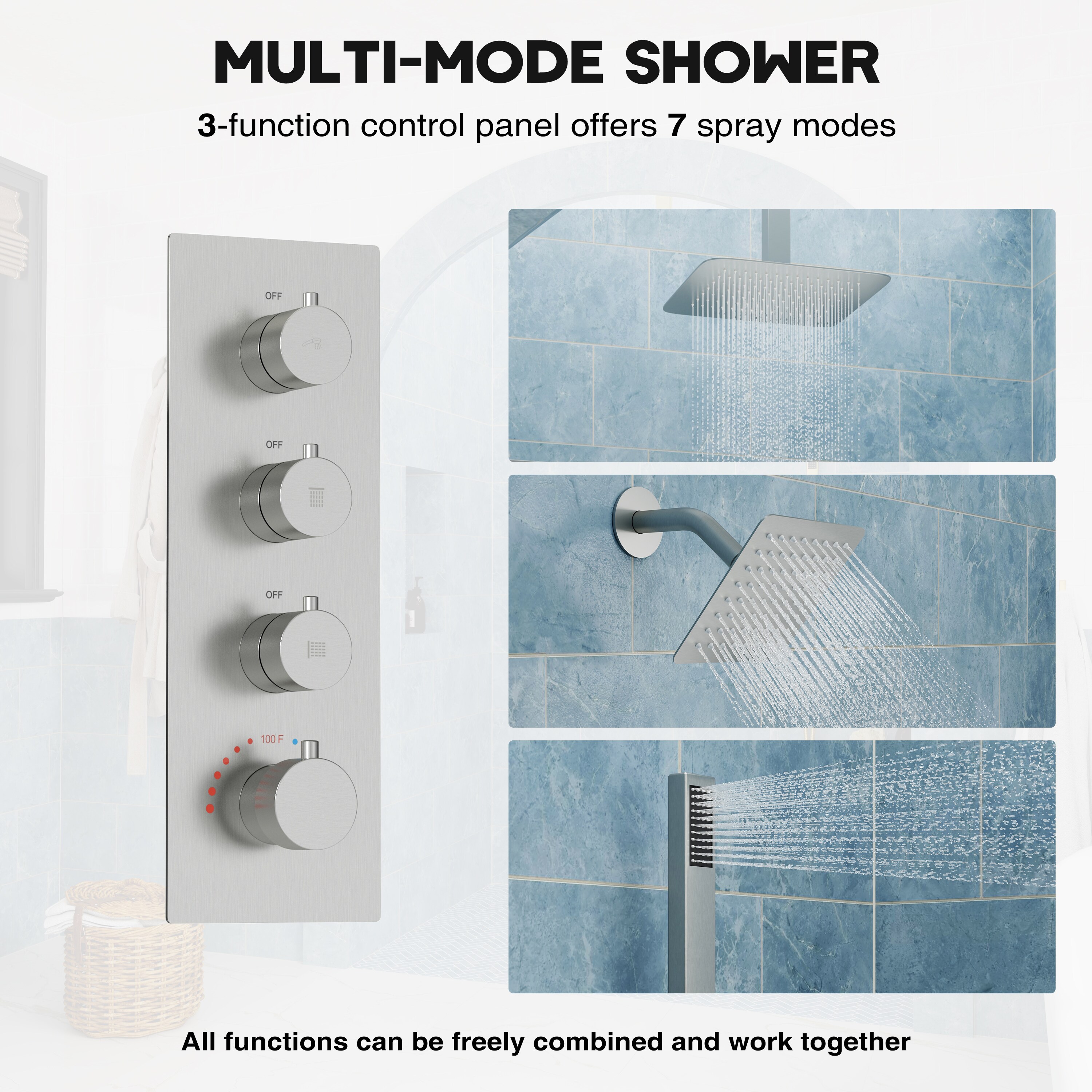 CASAINC CA-200209EB Showerhead-Bar-Panels - View #5