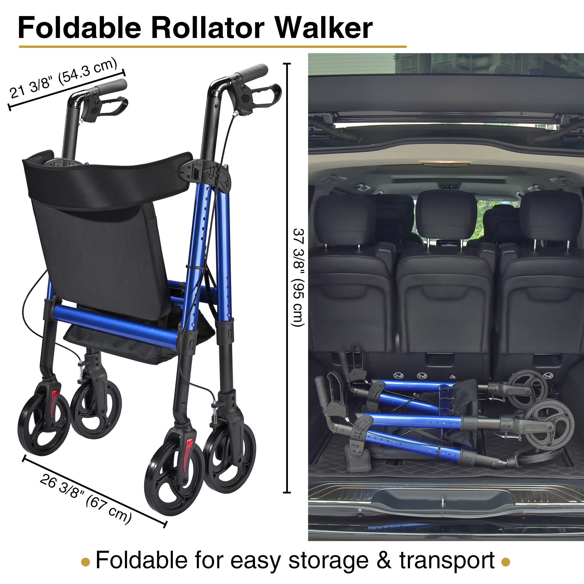 Yescom 38RLT001-9268-03-LO Walkers-Wheelchairs-Rollators - View #5