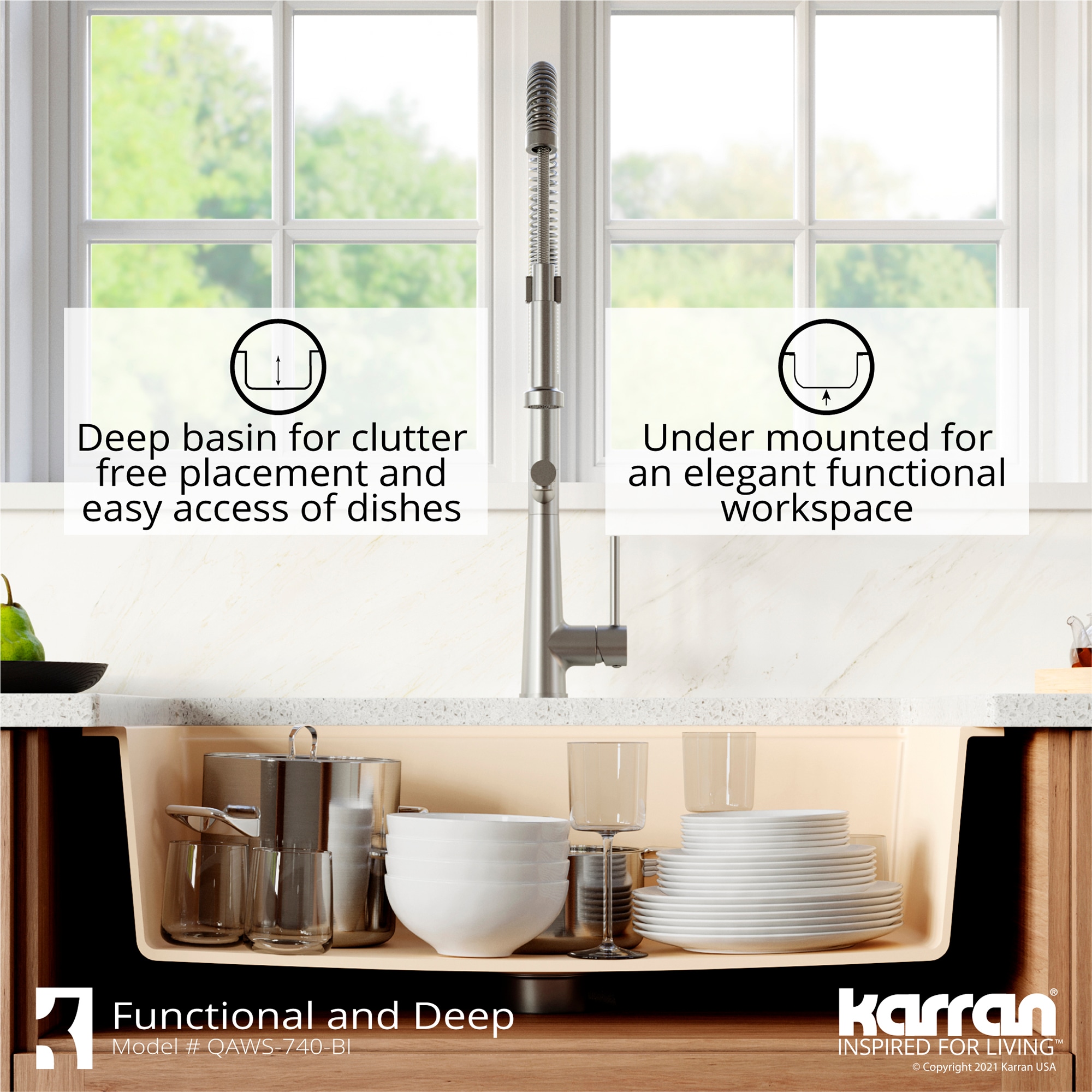 Karran QAWS-740-BI Kitchen-Sinks - View #6