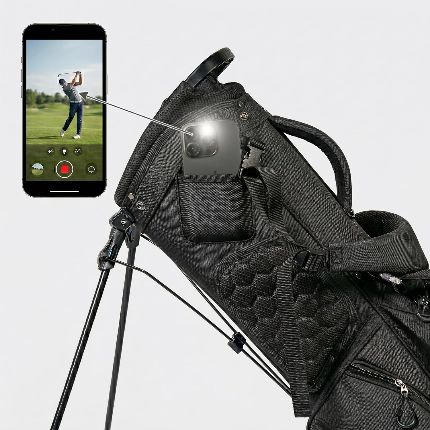 XDeer - Lightweight Golf Stand Bag with Five Way Full Length Dividers Phone Pocket and Quick Rele...