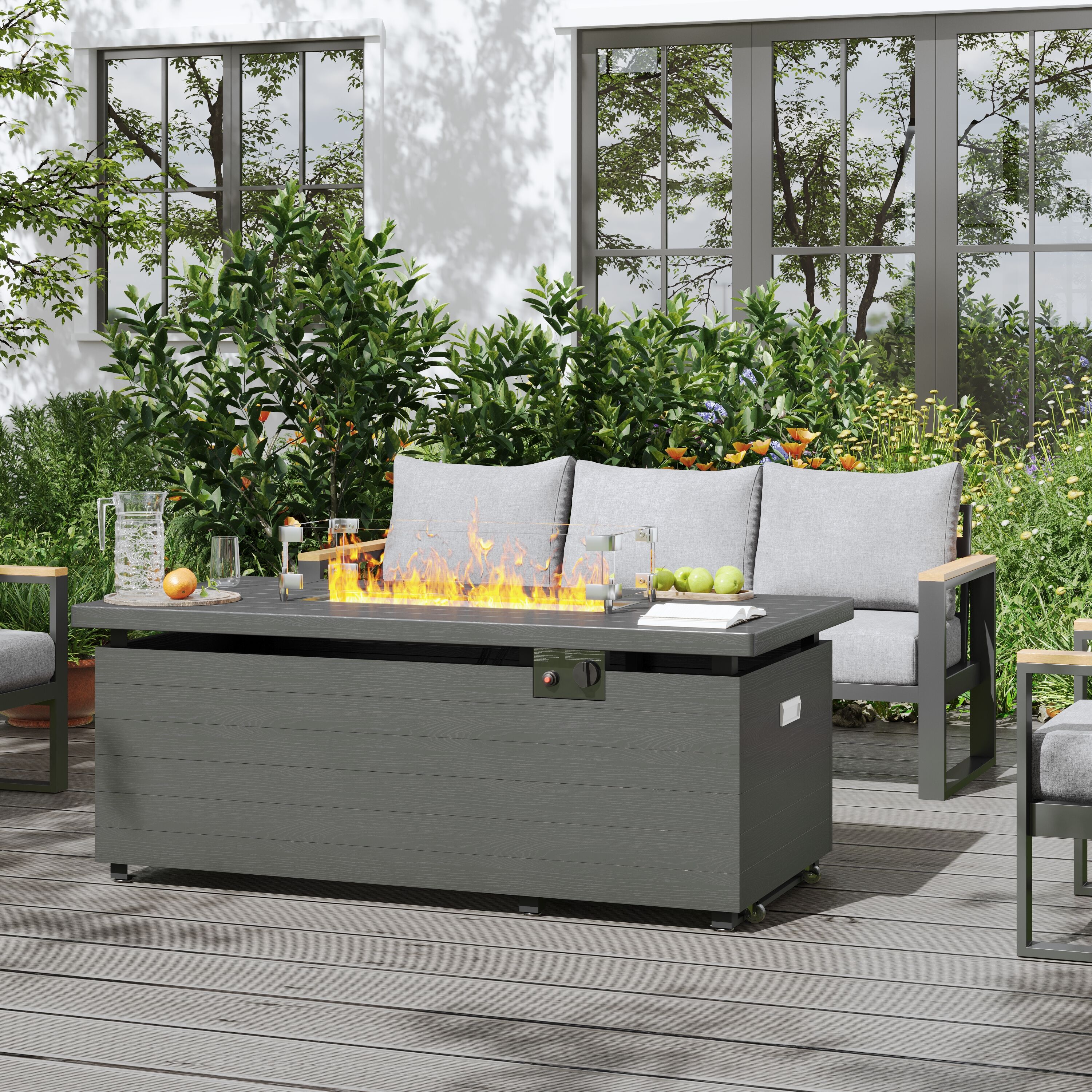 AURA OUTDOOR LS-SIS007-DG-FPGY Patio-Conversation-Sets - View #7