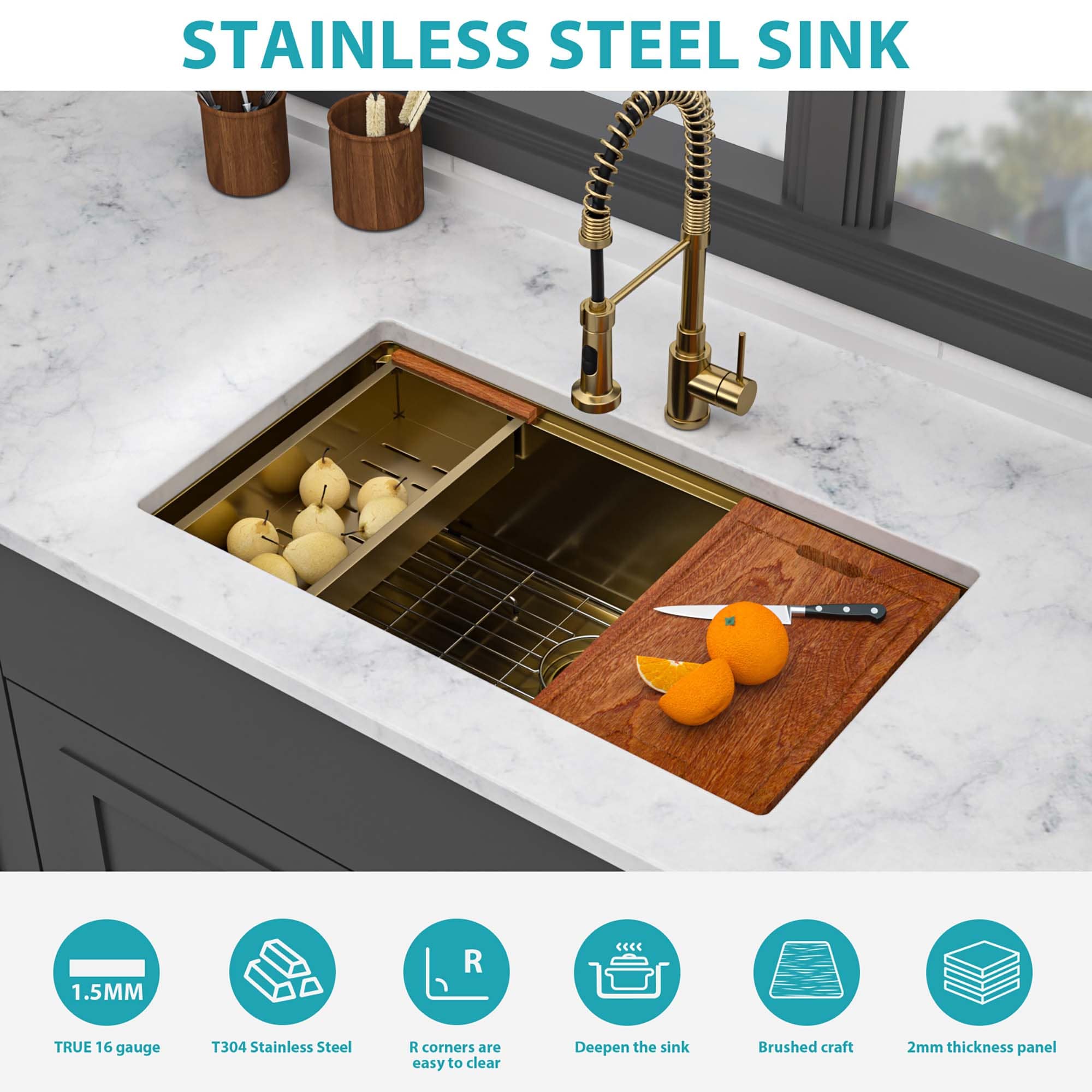 Fun Orange FUN26W5878-21 Kitchen-Sinks - View #3