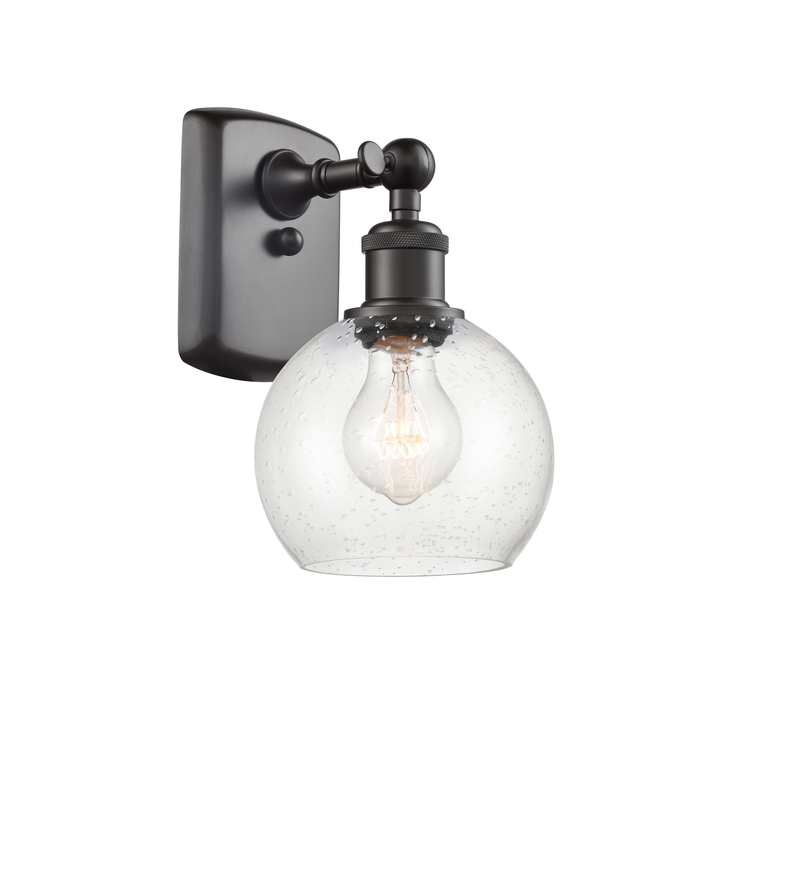 Innovations Lighting 516-1W-OB-G124-6 Athens 6-in W 1 -Light Oil-rubbed Bronze Industrial Wall Sconce