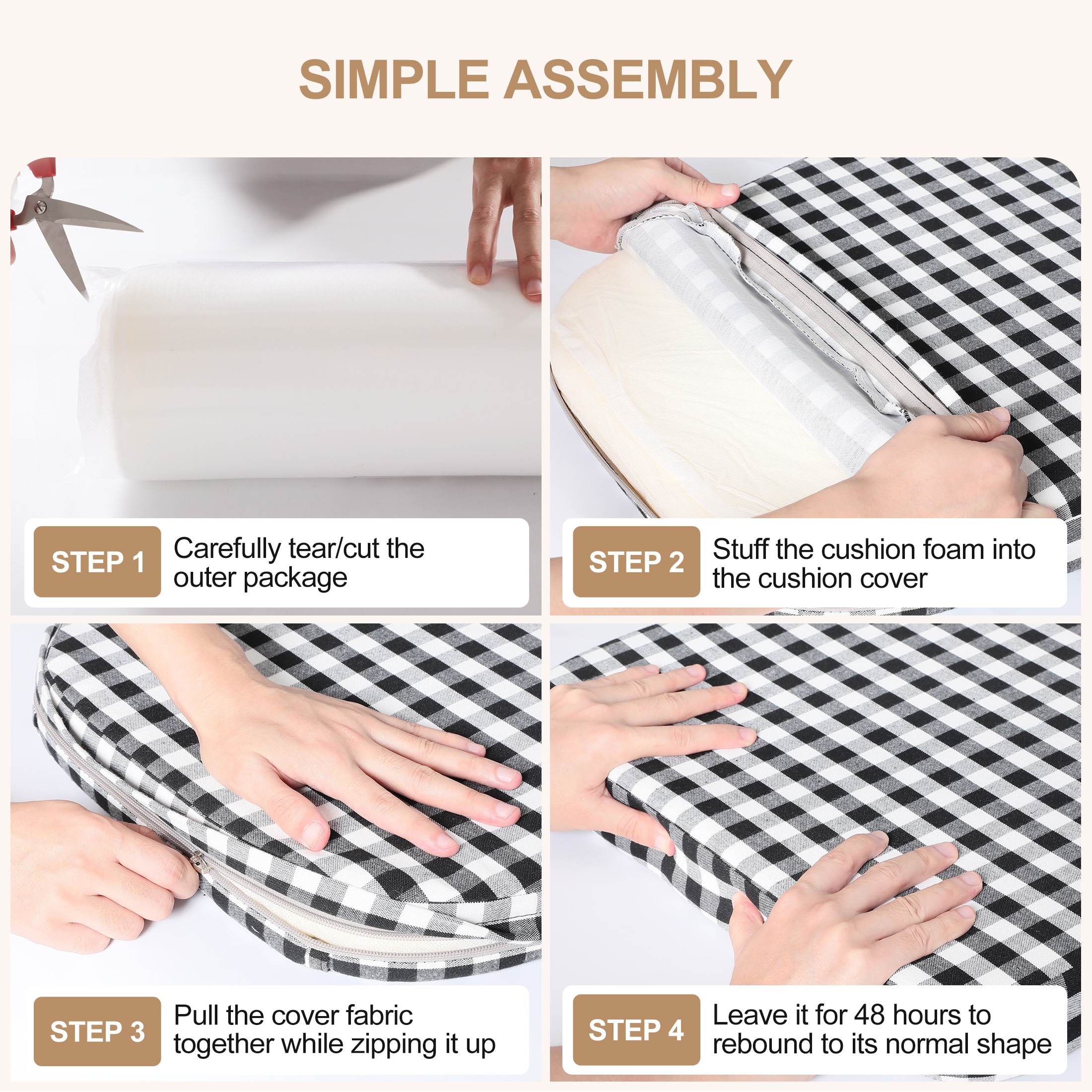 AAAAAcessories LS-DCCLH-XGHBAI-4P Indoor-Chair-Cushions - View #9