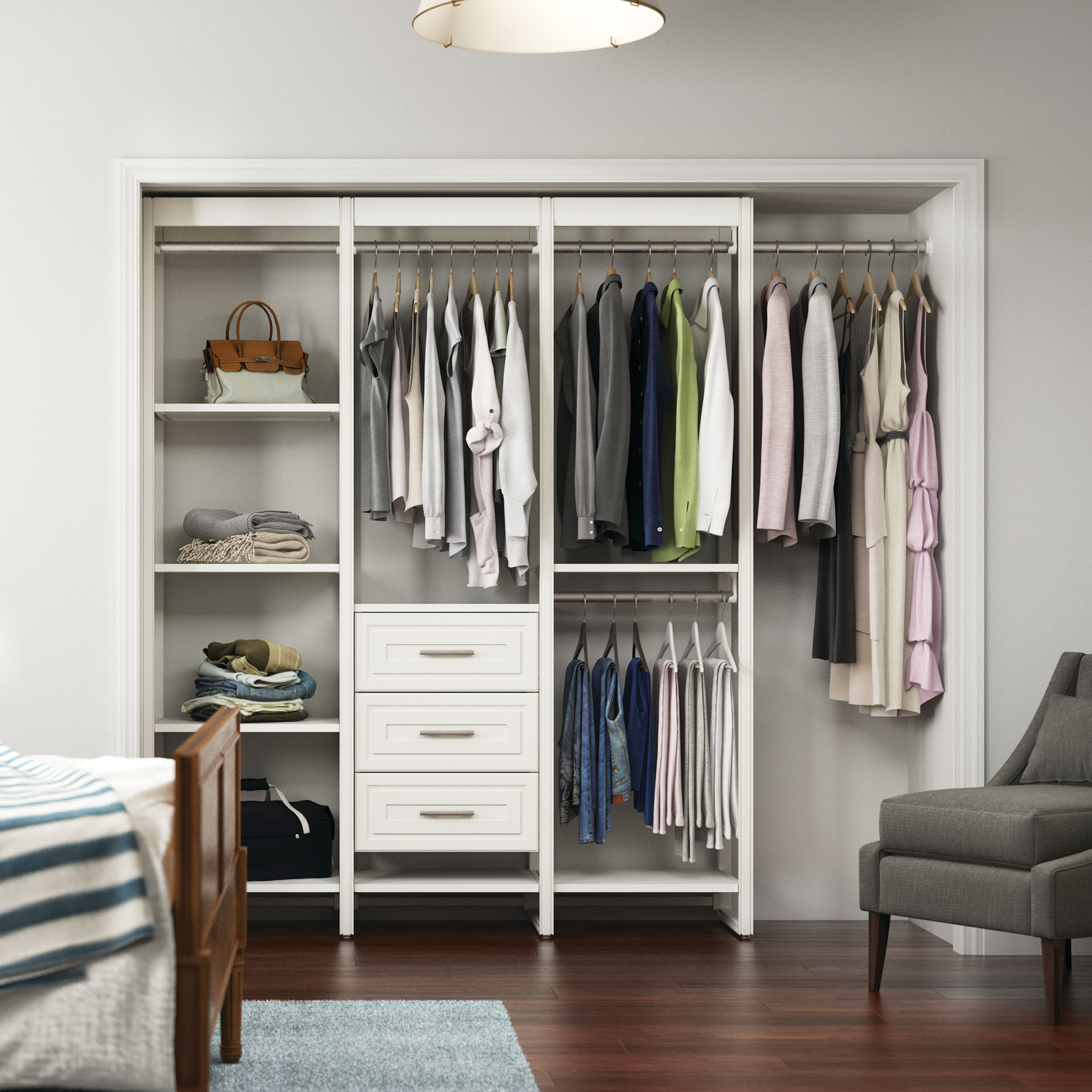 Closets by Liberty 24-in L x 2.48-in H Metal Closet Rod with Hardware ...