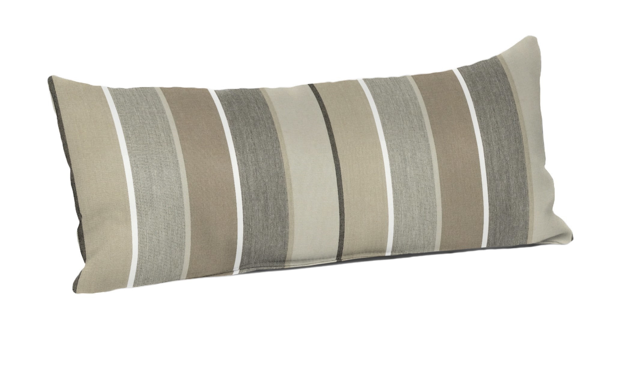Milano Char Stripe Sunbrella Rectangular Outdoor Lumbar Pillow