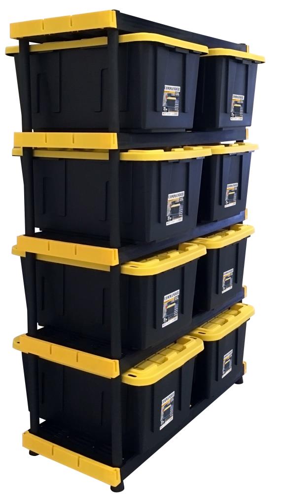 COMMANDER Plastic Heavy Duty 4-Tier Utility Shelving Unit (40-in W x 20 ...