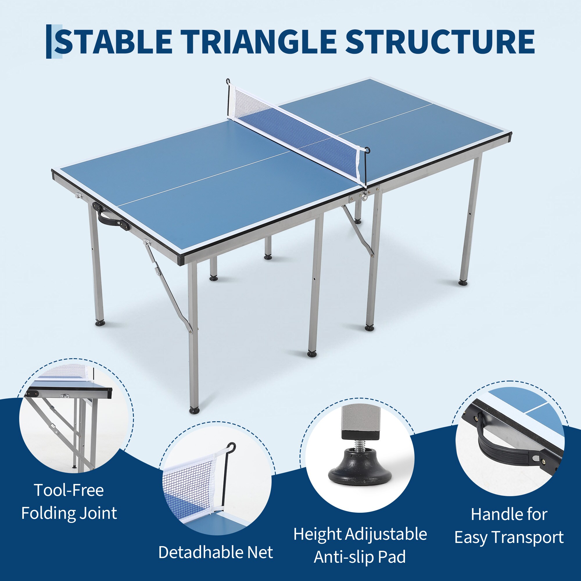 GarveeLife BKC-NPXJZARSQLW Ping-Pong-Table - View #6
