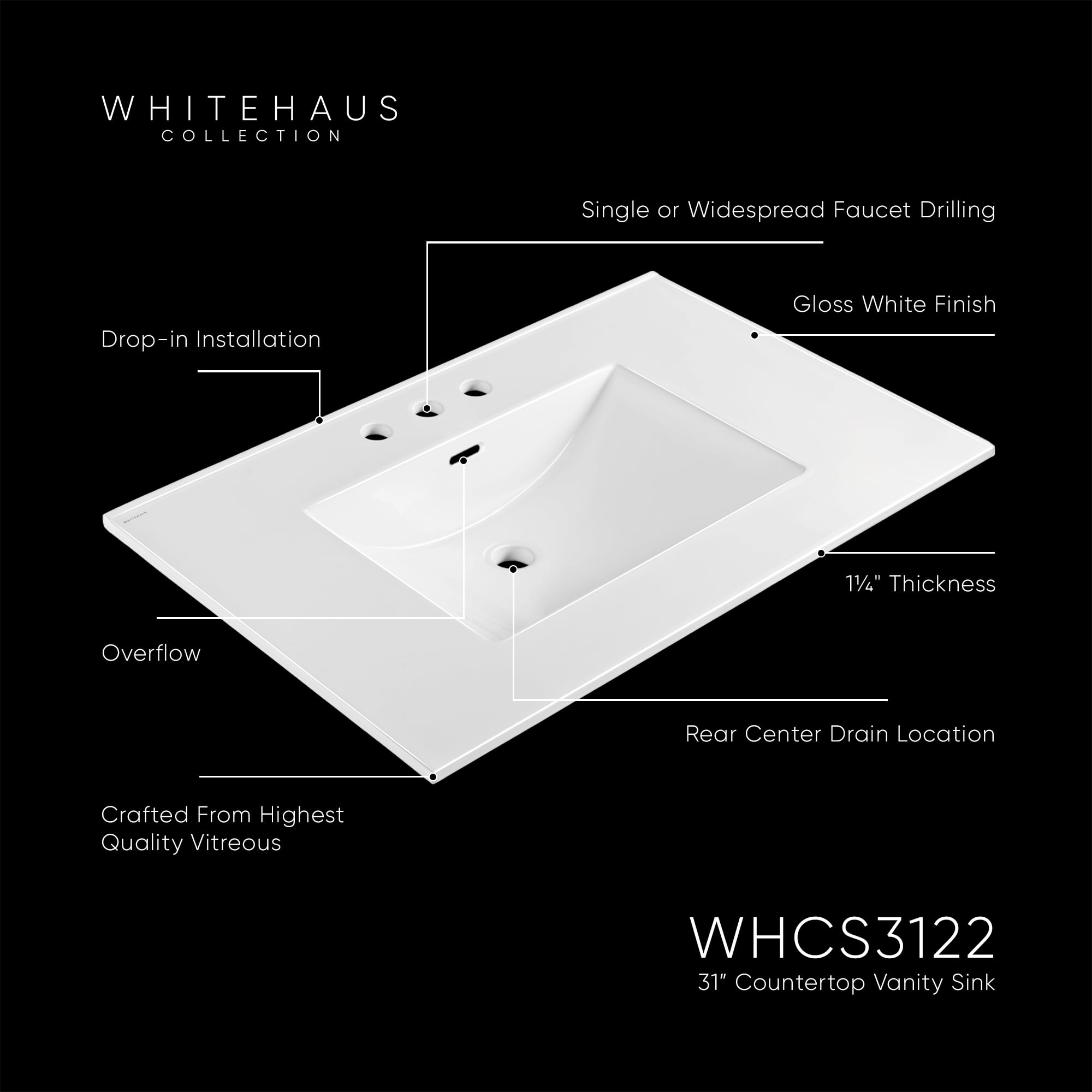 Whitehaus Collection WHCS3122-1H Bath-Sink - View #6