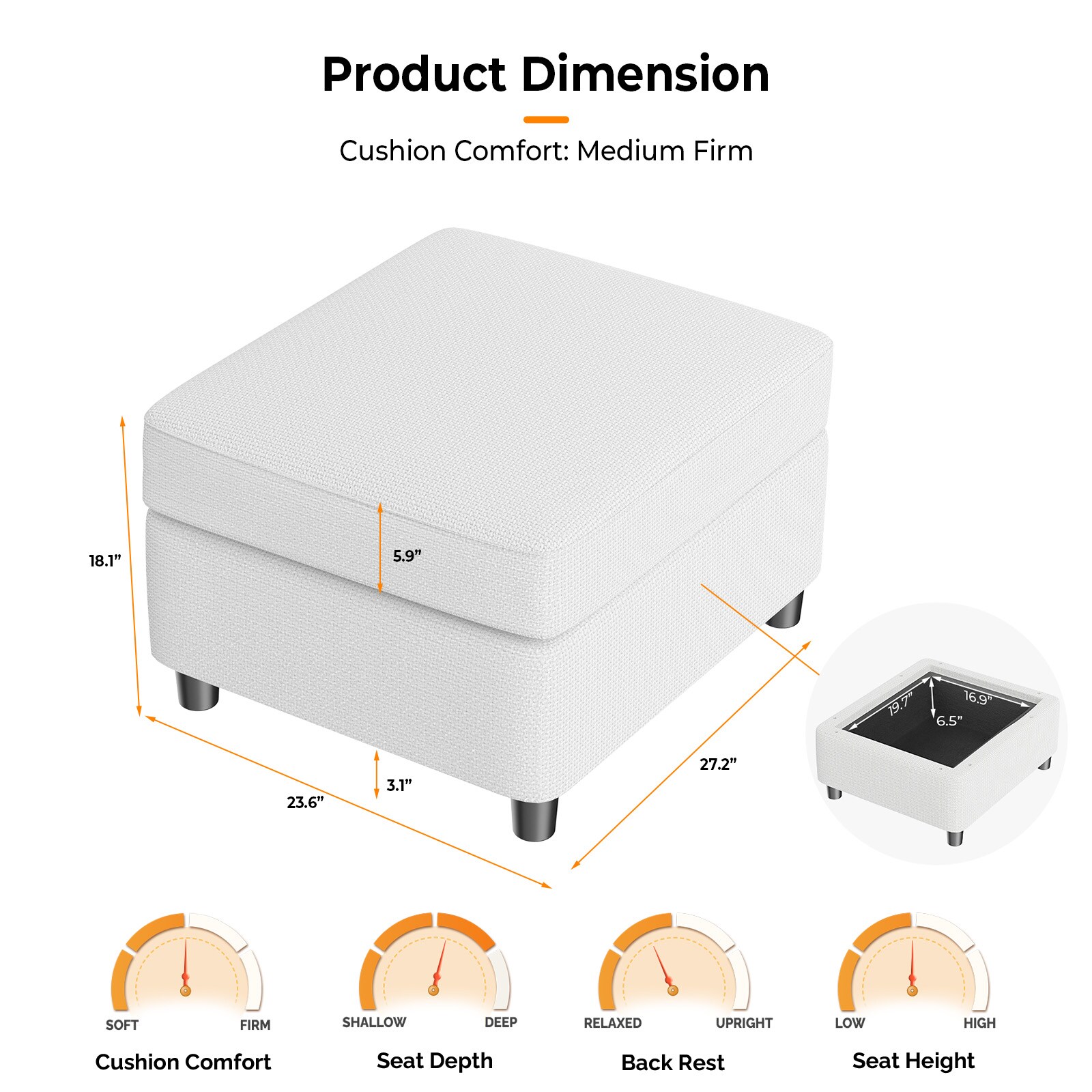 Winado LO1G52004422 Indoor-Ottomans - View #2