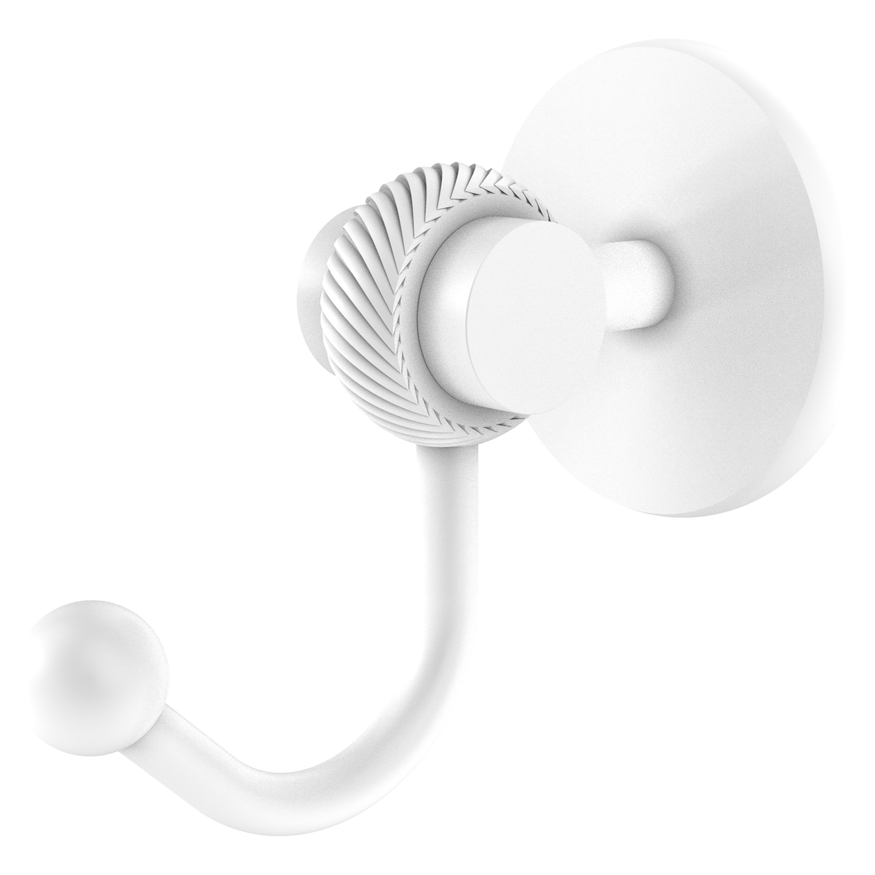 Allied Brass 7220T-WHM Satellite Orbit Two Matte White Single -Hook Wall mount Towel Hook
