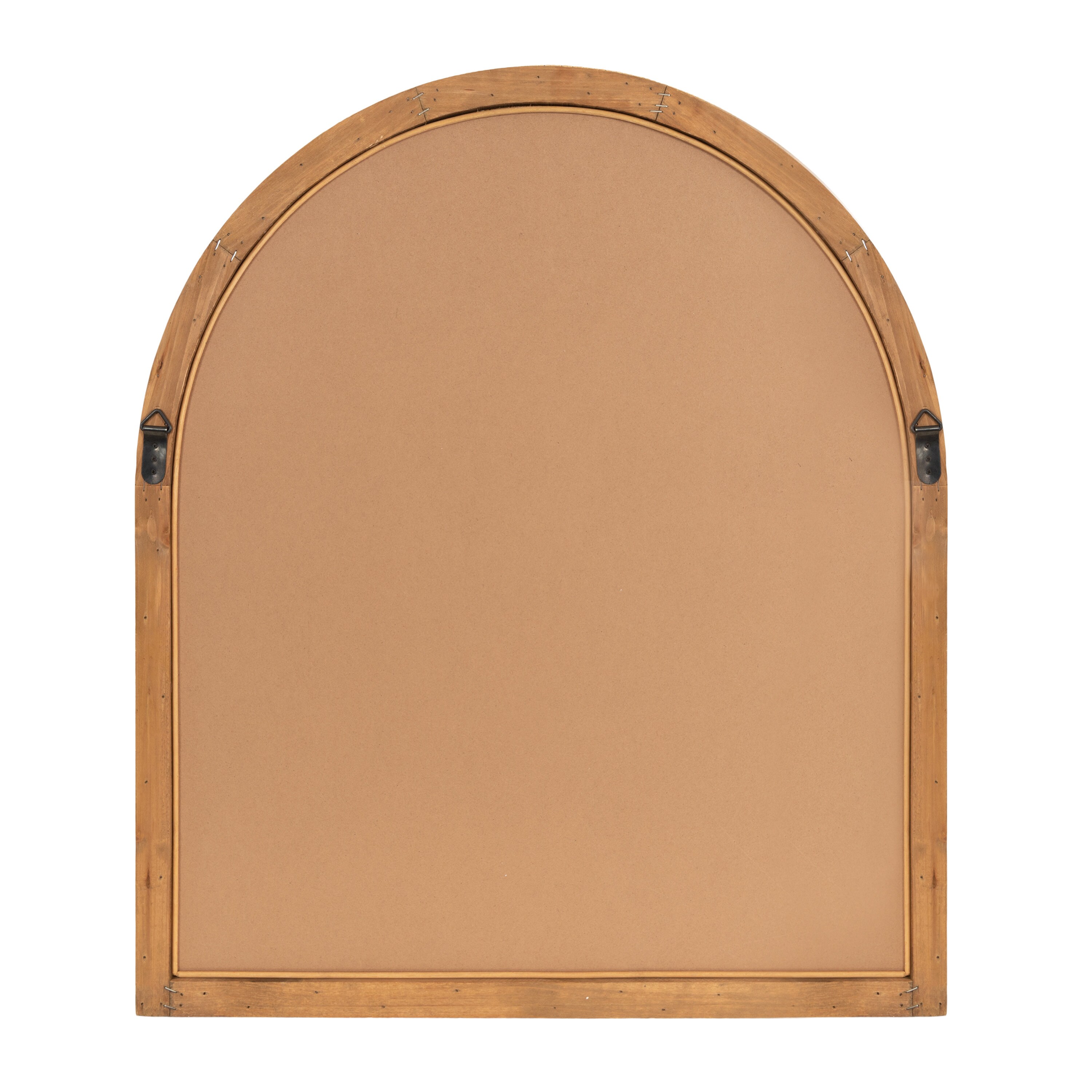 Natural Wood Boho Arch Rattan Wall Mirror, 28 x 32