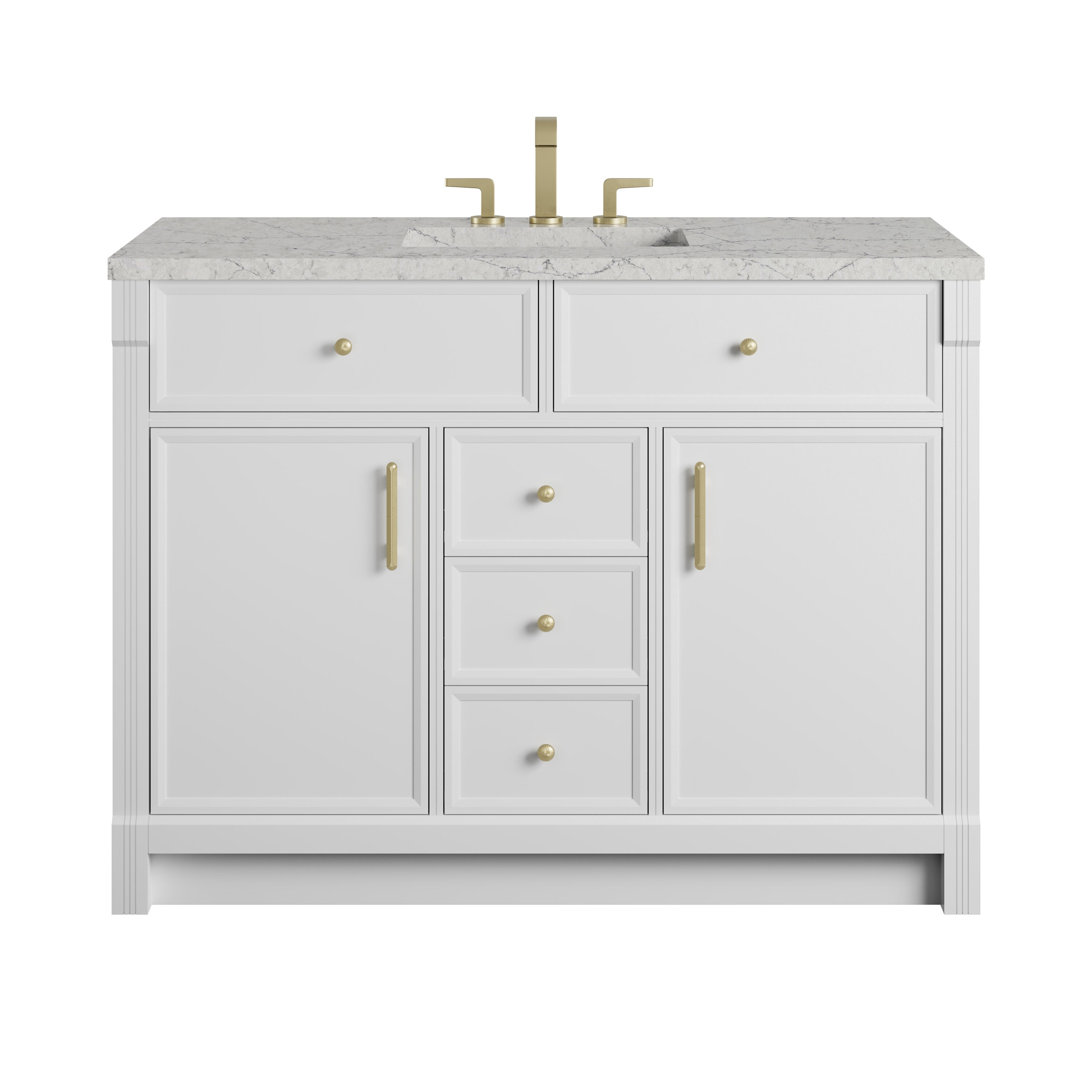 James Martin Vanities Bellshire 48-in Undermount Single Sink Bathroom Vanity