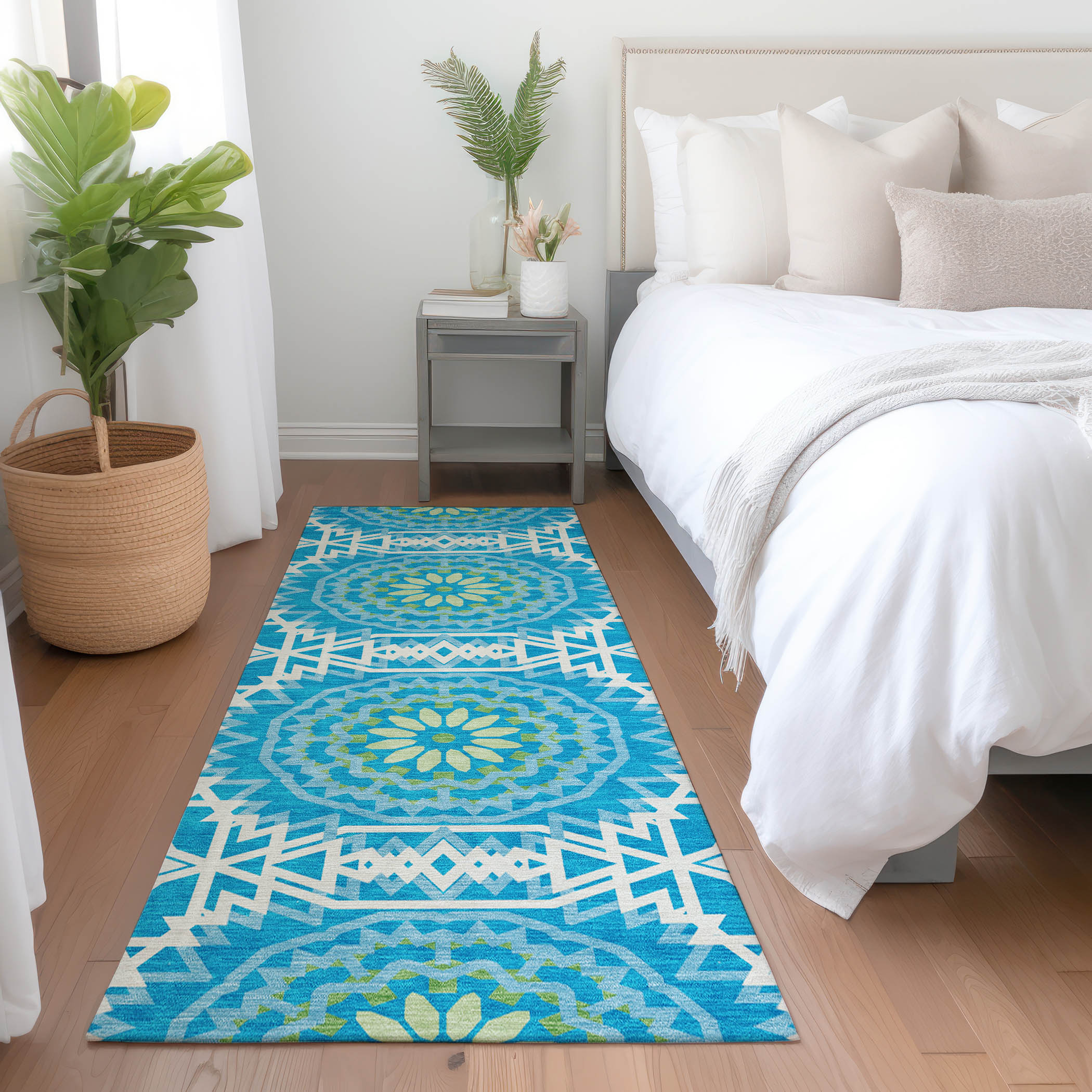Addison Rugs ACN619BU2X8 Chantille ACN619BU 2 x 7 (ft) Polyester Blue Rectangular Indoor/Outdoor Abstract Machine washable Runner rug
