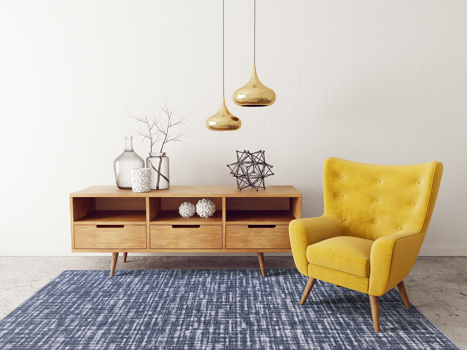 Joy Carpets 2034C-04 Impressions 5 x 8 (ft) Tufted Nylon Smoke Rectangular Indoor Abstract Farmhouse/Cottage Area rug