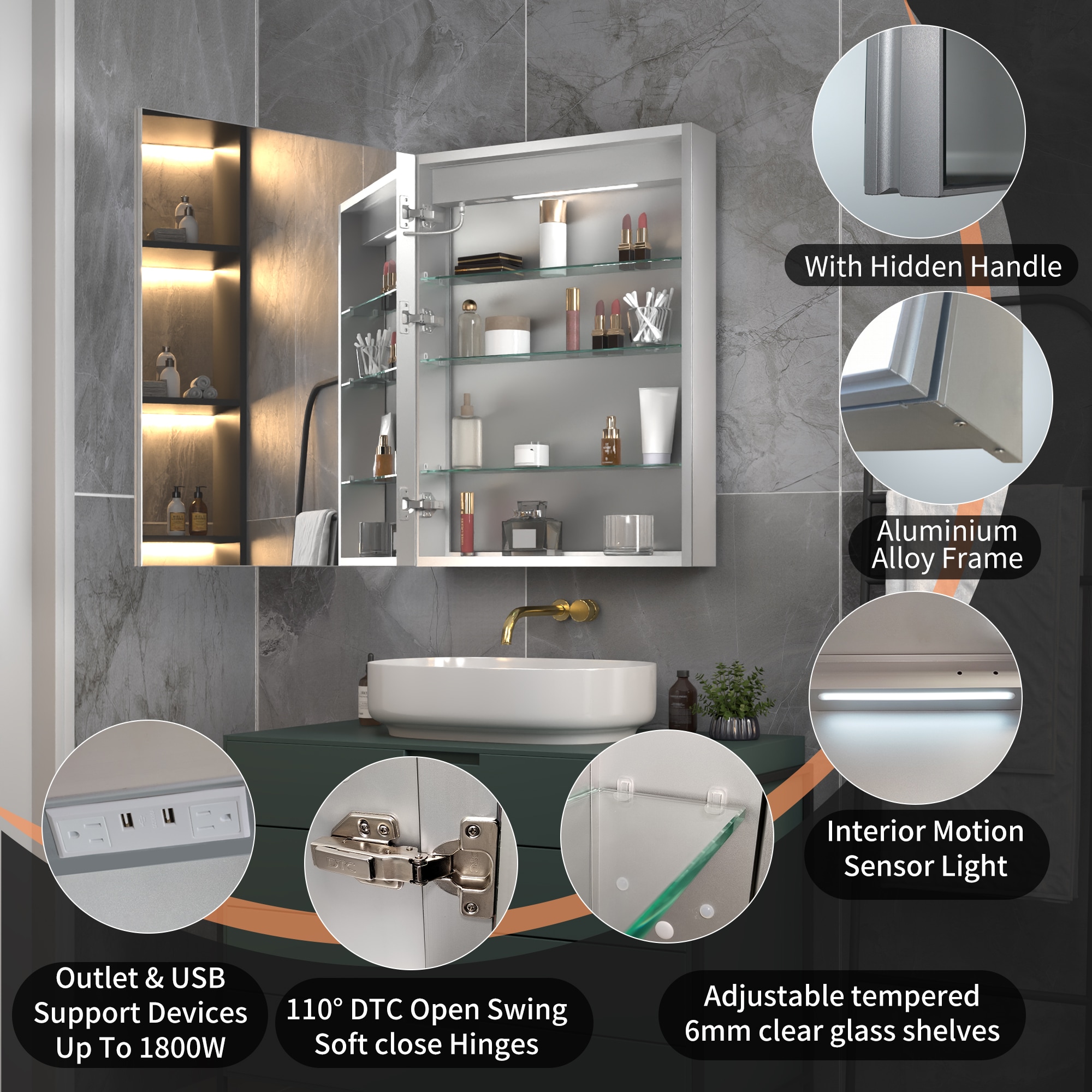 ExBrite EXMC2430V8LX Bathroom-Medicine-Cabinets - View #6