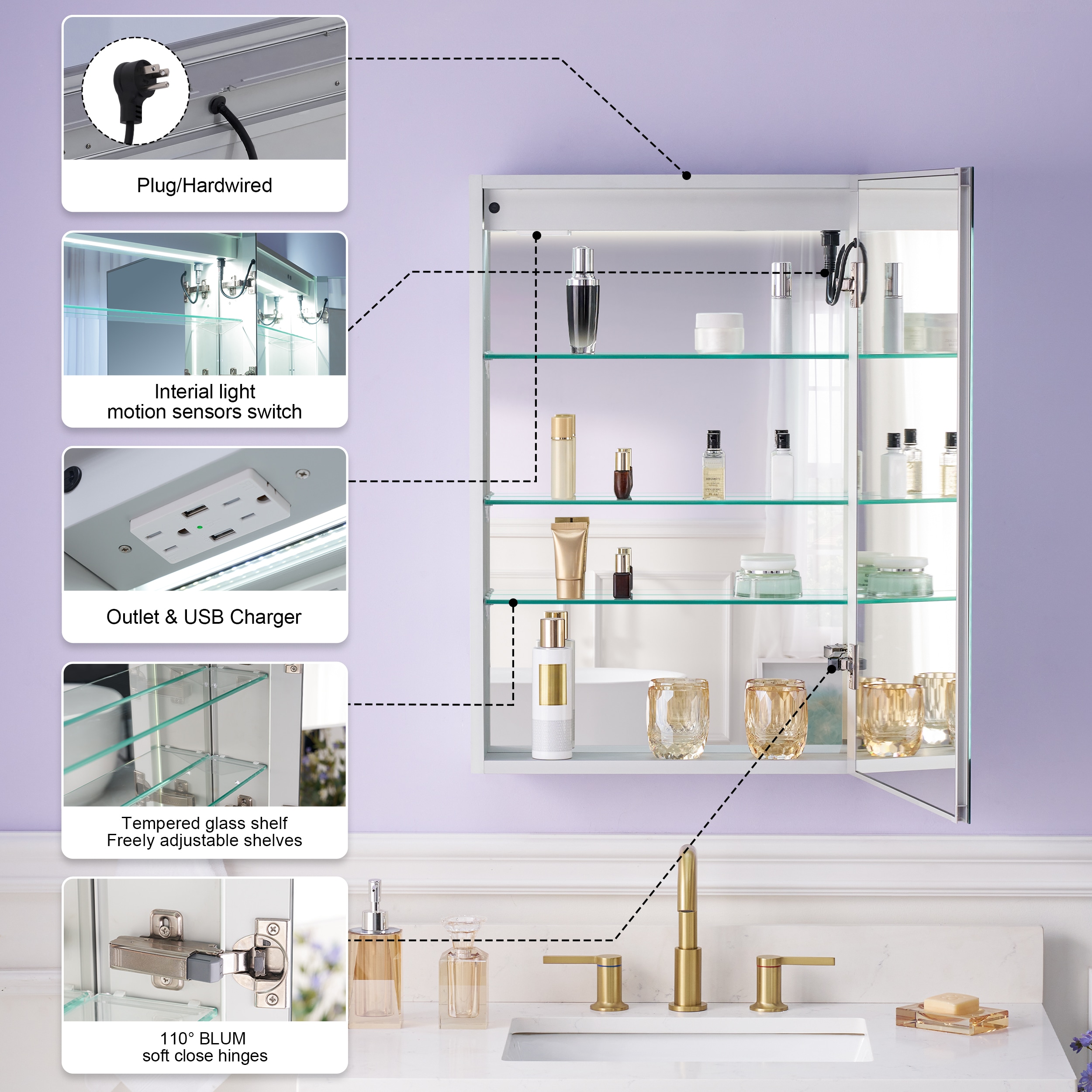 WELLFOR W4MCL2030R Bathroom-Medicine-Cabinets - View #4