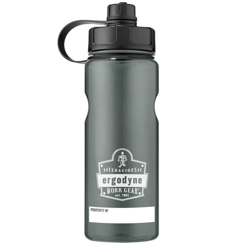 Chill-Its 5151 Ergodyne Plastic Wide Mouth Water Bottle 1-liter Gray