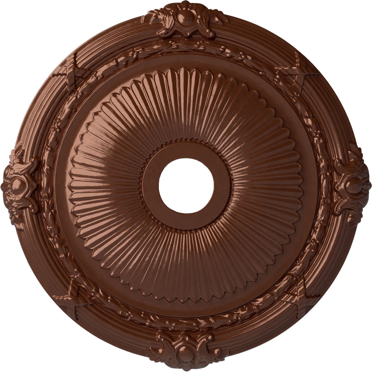 Ekena Millwork CM27HECPS Heaton 27.5-in W x 27.5-in L Painted Copper Penny Polyurethane Whole Ceiling Medallion