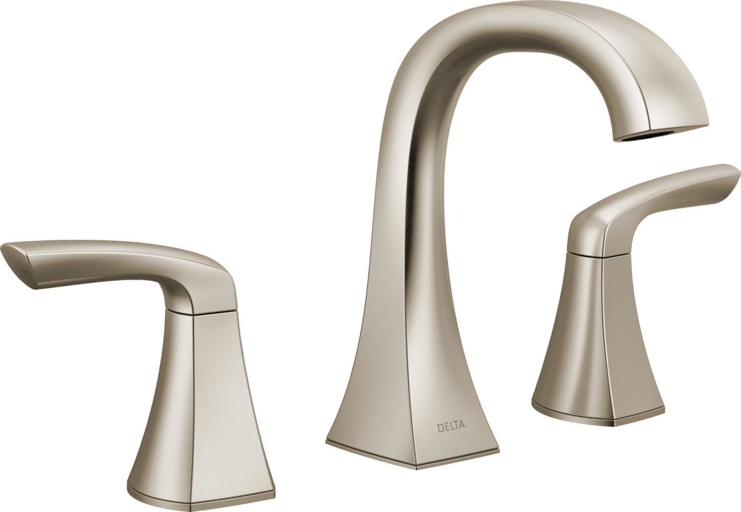 Delta 35895LF-SP Lacey SpotShield Stainless Widespread 2-handle WaterSense Mid-arc Residential Handle Bathroom Sink Faucet with Drain