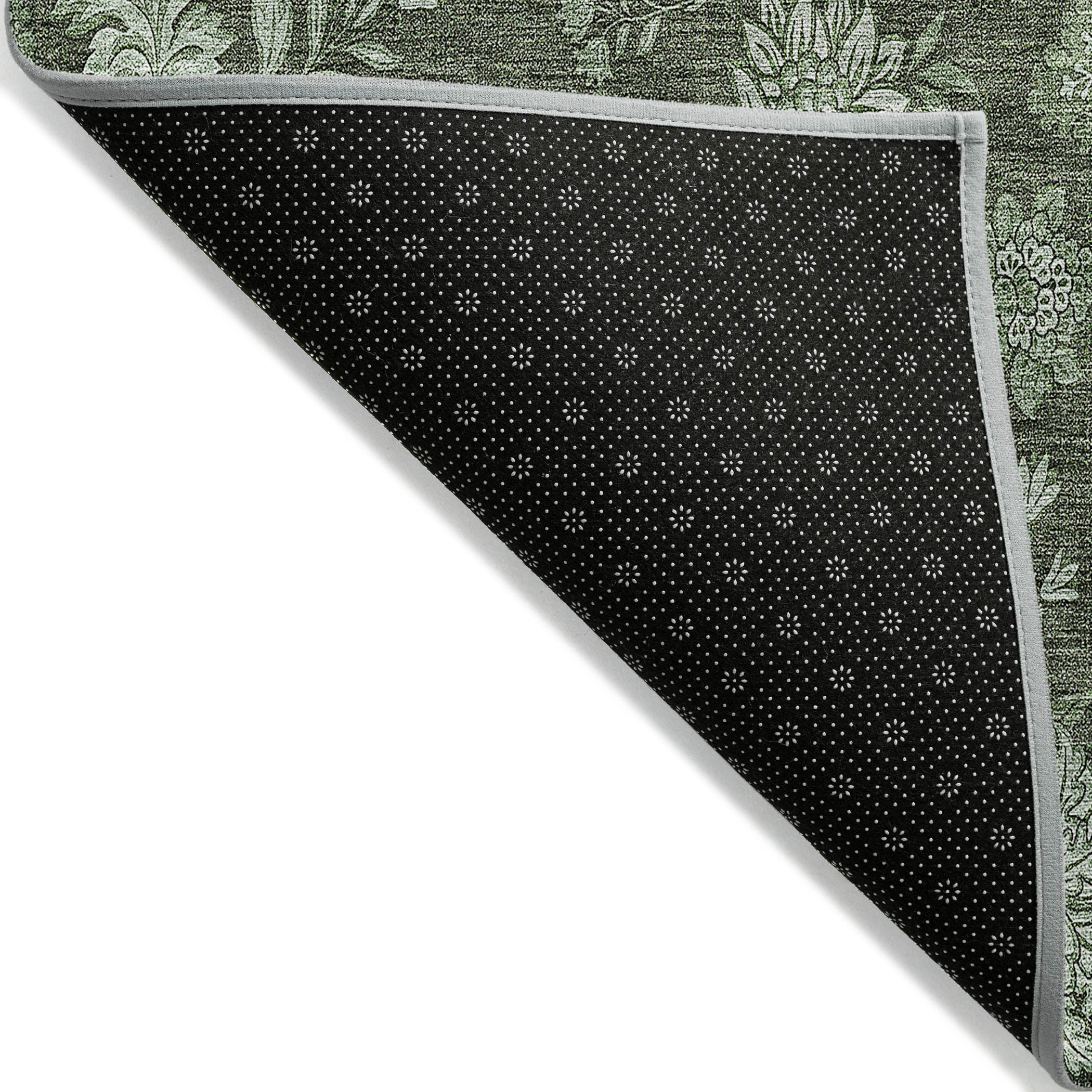 Olive Floral Pattern Indoor Outdoor Area Rug 2'6" x 3'10"