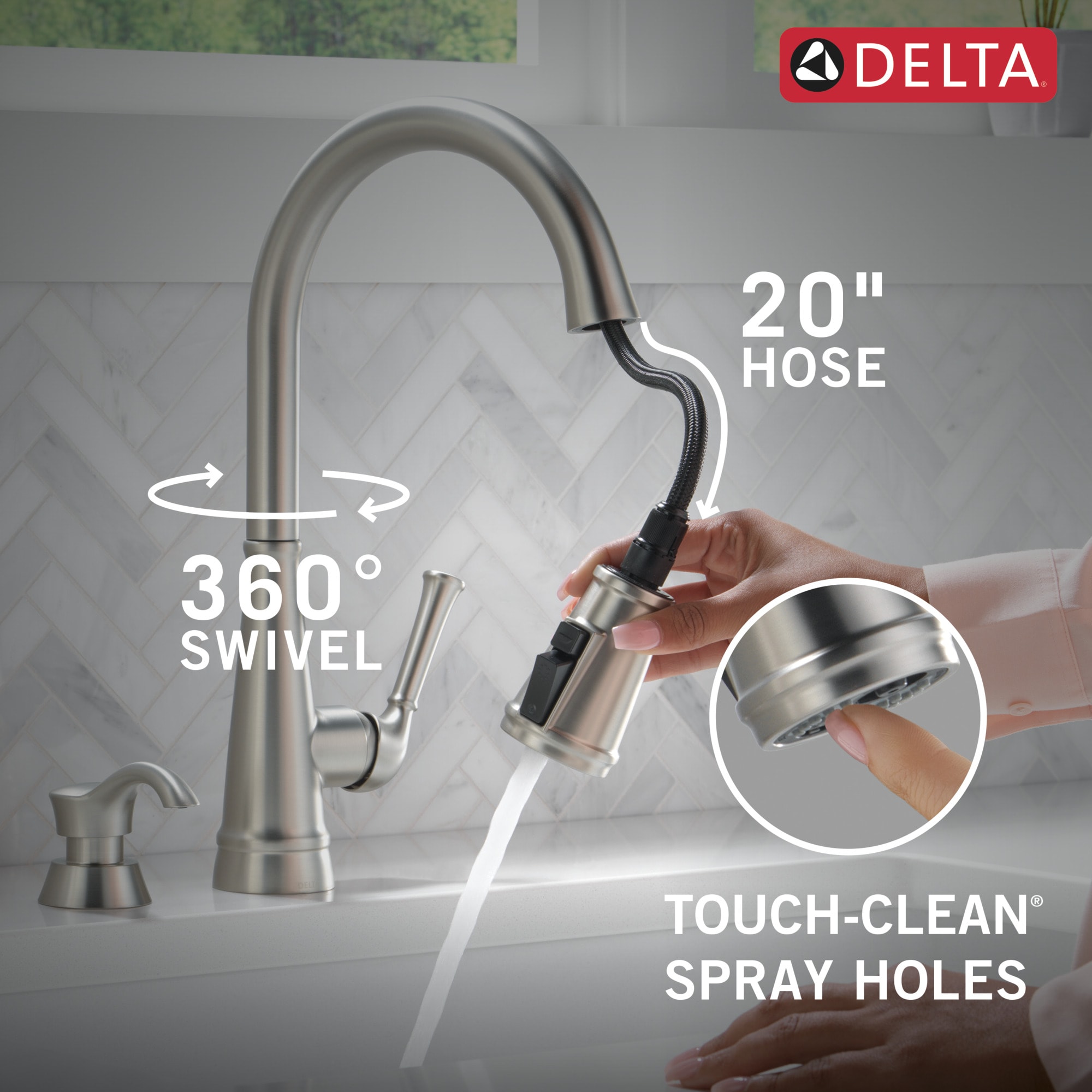 Delta Alpen Spotshield Stainless Single Handle Pull-down Kitchen Faucet ...