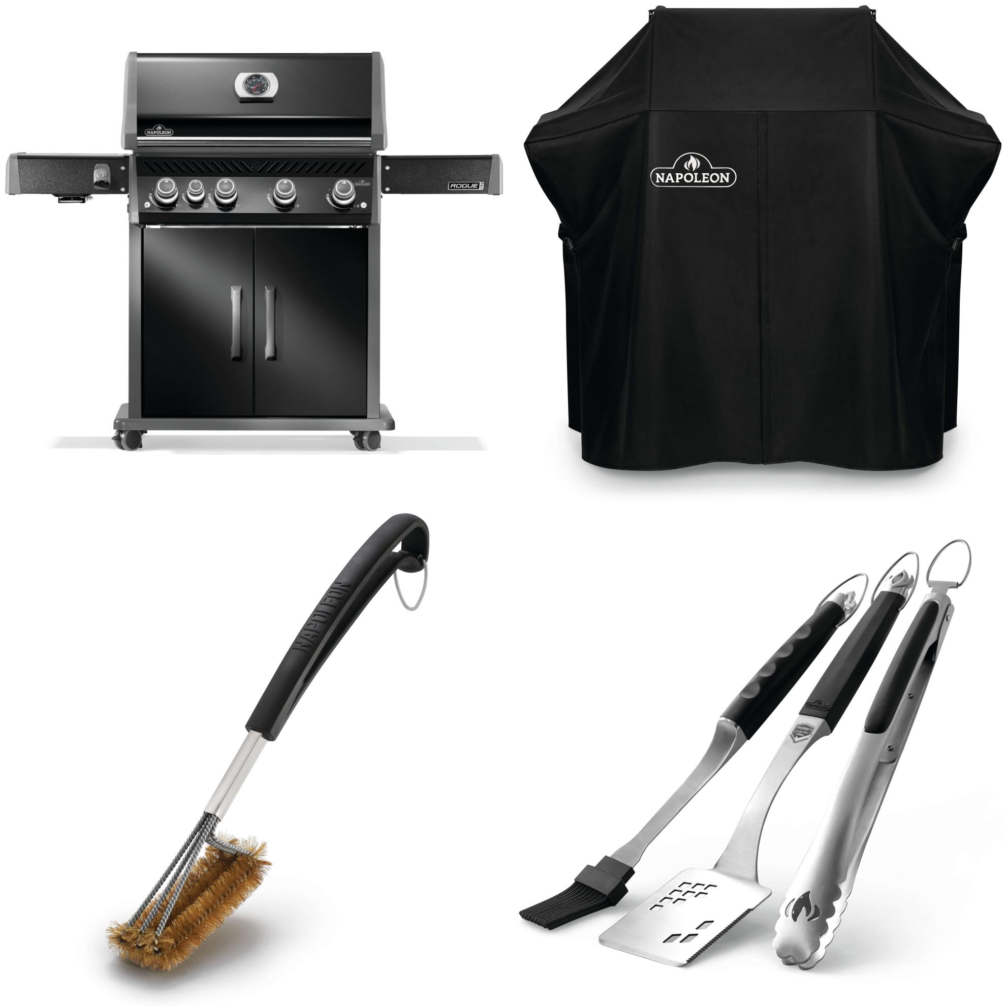NAPOLEON  Rogue PRO Series Black 4-Burner Natural Gas Grill & Accessories