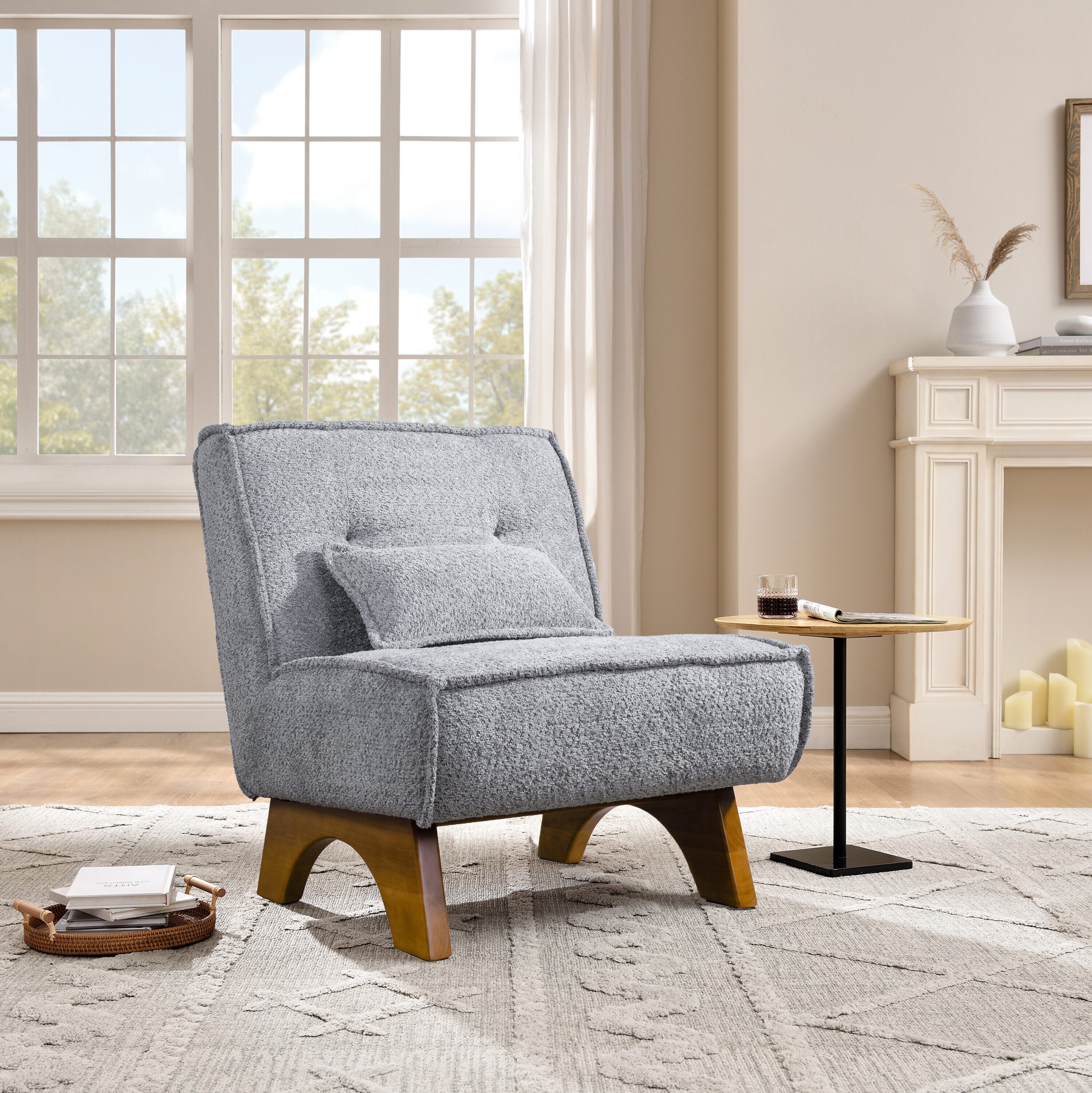 Art Leon MS035-1-GR 29.5-in W Modern Gray Corner Chair