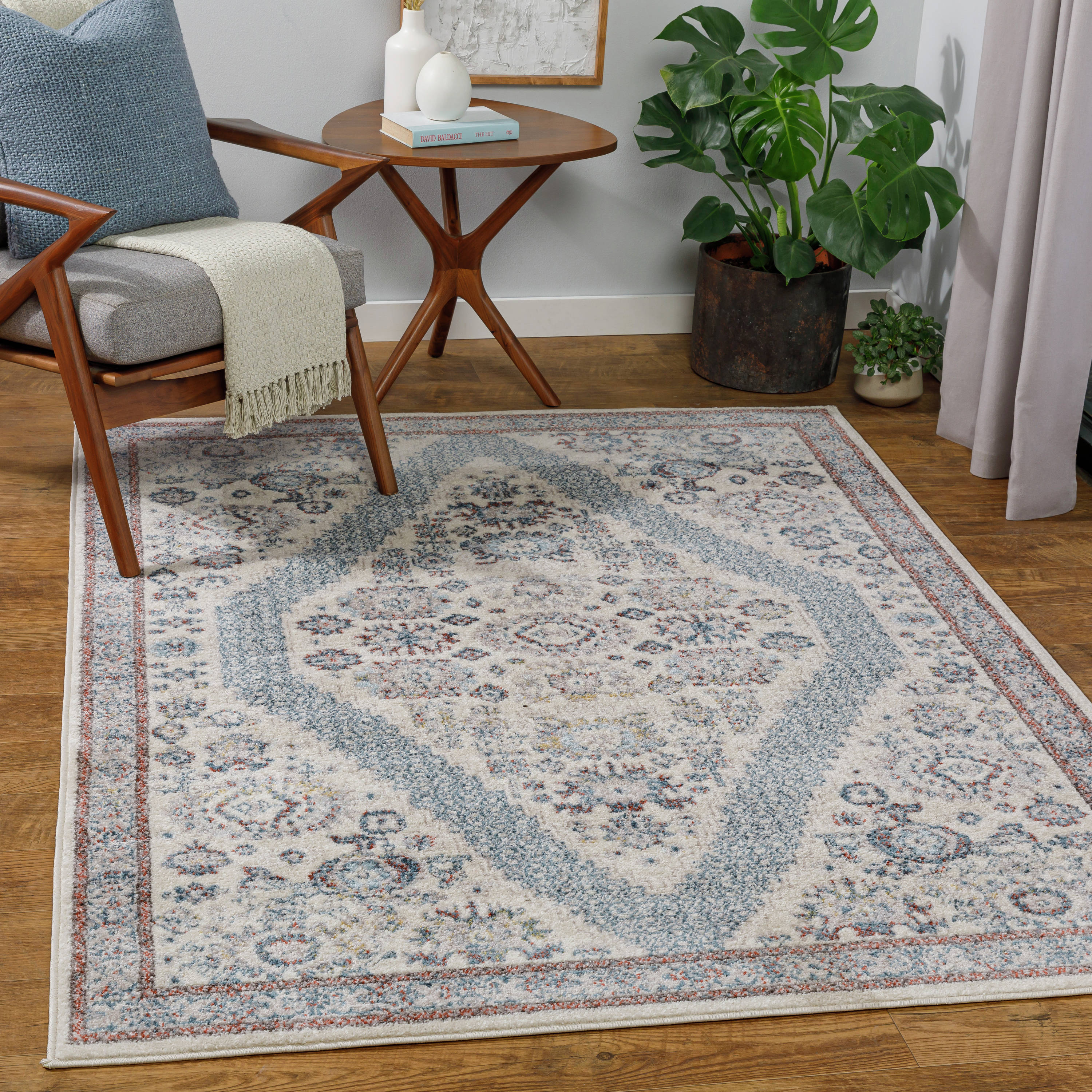 Surya Ankara 8 X 10 (ft) Gray Indoor Medallion Oriental Area Rug in the Rugs  department at