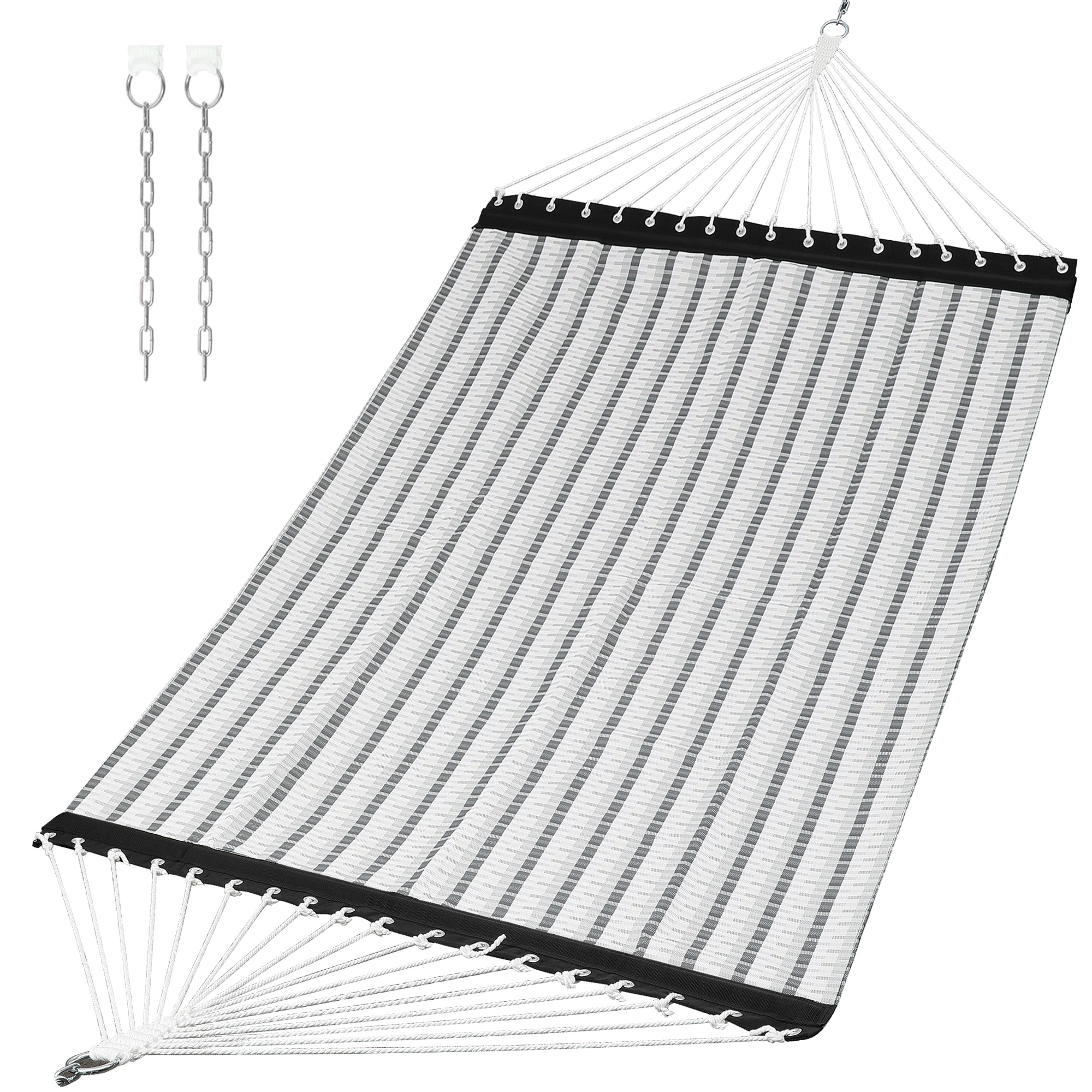Patio Watcher LS-HK-T4-PLAID Teslin Hammock Gray and white checkered jacquard Quilted Hammock