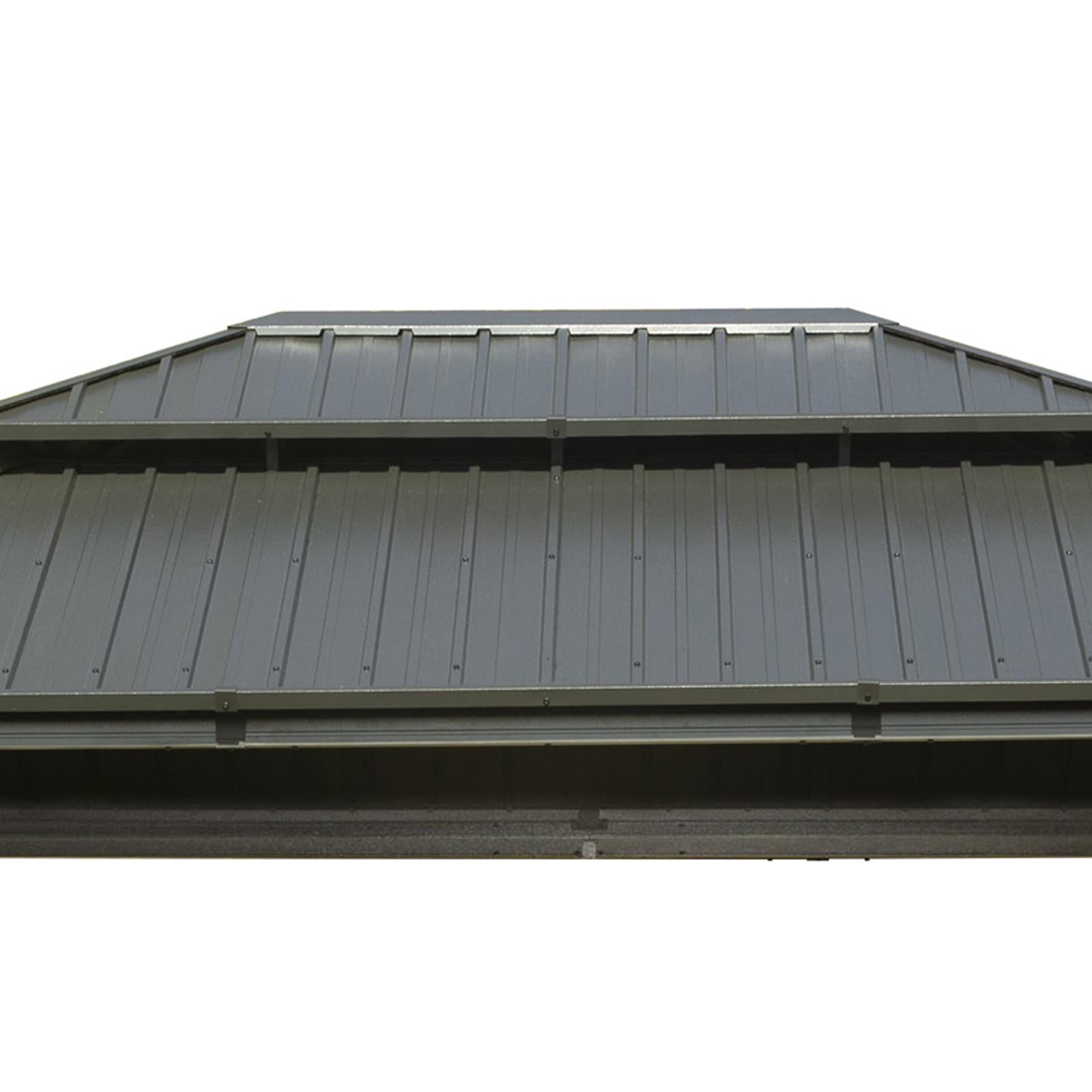 16x12 Gray Aluminum Hardtop Gazebo with Curtains and Netting
