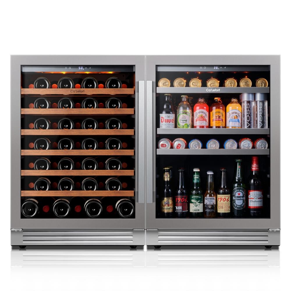 Ca’Lefort 24 in Wine and Beverage Fridge Bundle 61 Bottle Wine Cooler and 200 Can Beverage Refrigerator Sansujyuku sansujyuku.com