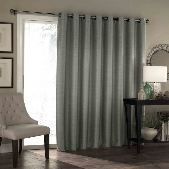 Eclipse 100 In Grey Blackout Grommet Single Curtain Panel The Curtains Ds Department At Lowes Com