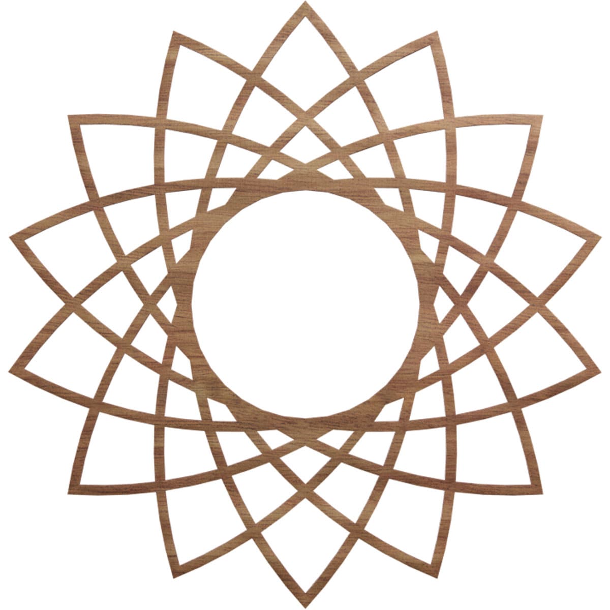 Ekena Millwork CMWP30X30X0250EAWA Eleanor Fretwork Pierced 30-in W x 30-in L Contemporary Walnut Wood Whole Ceiling Medallion