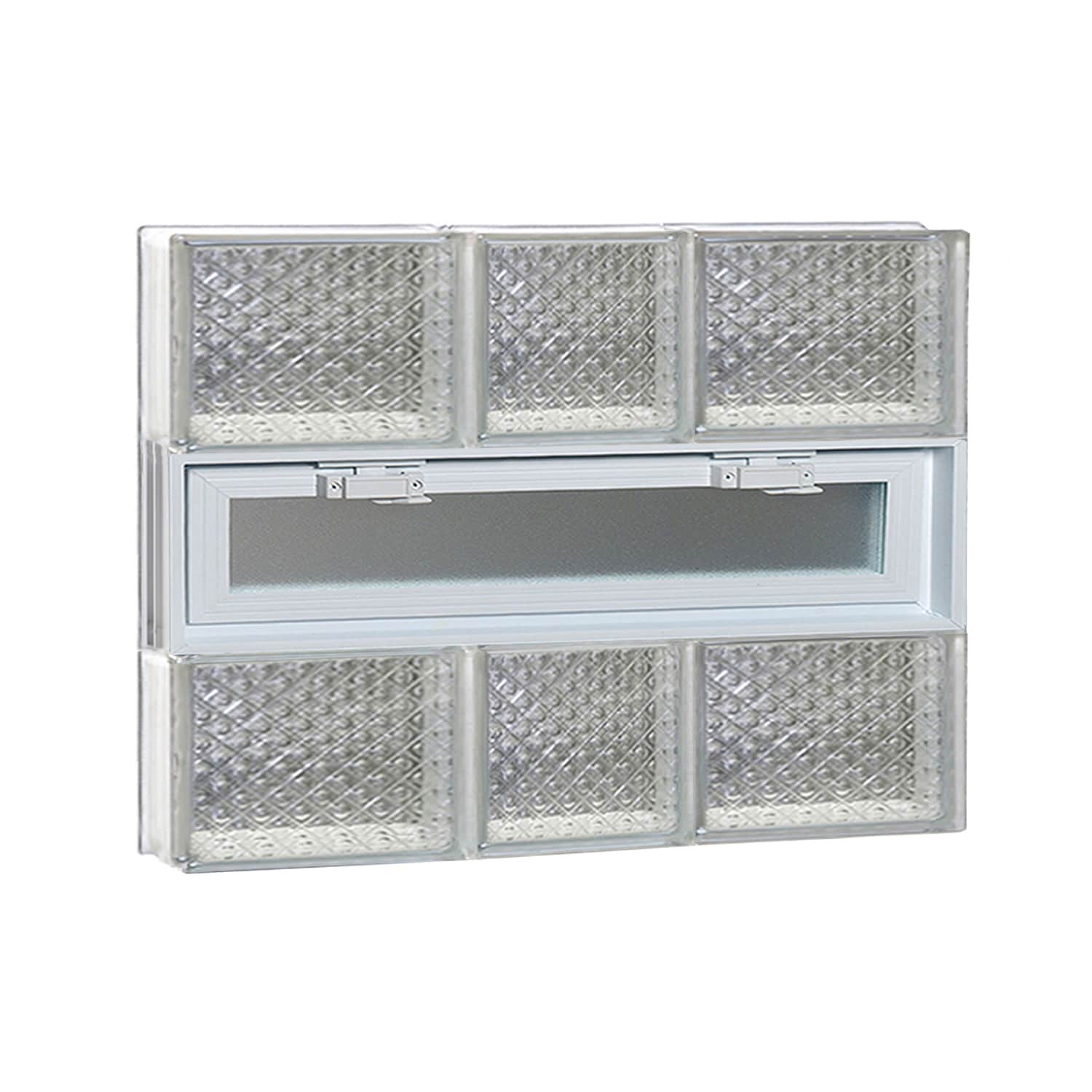 REDI2SET V2218DP Diamond Glass 21-1/4-in x 17-1/4-in Frameless Replacement Vented Glass Block Window
