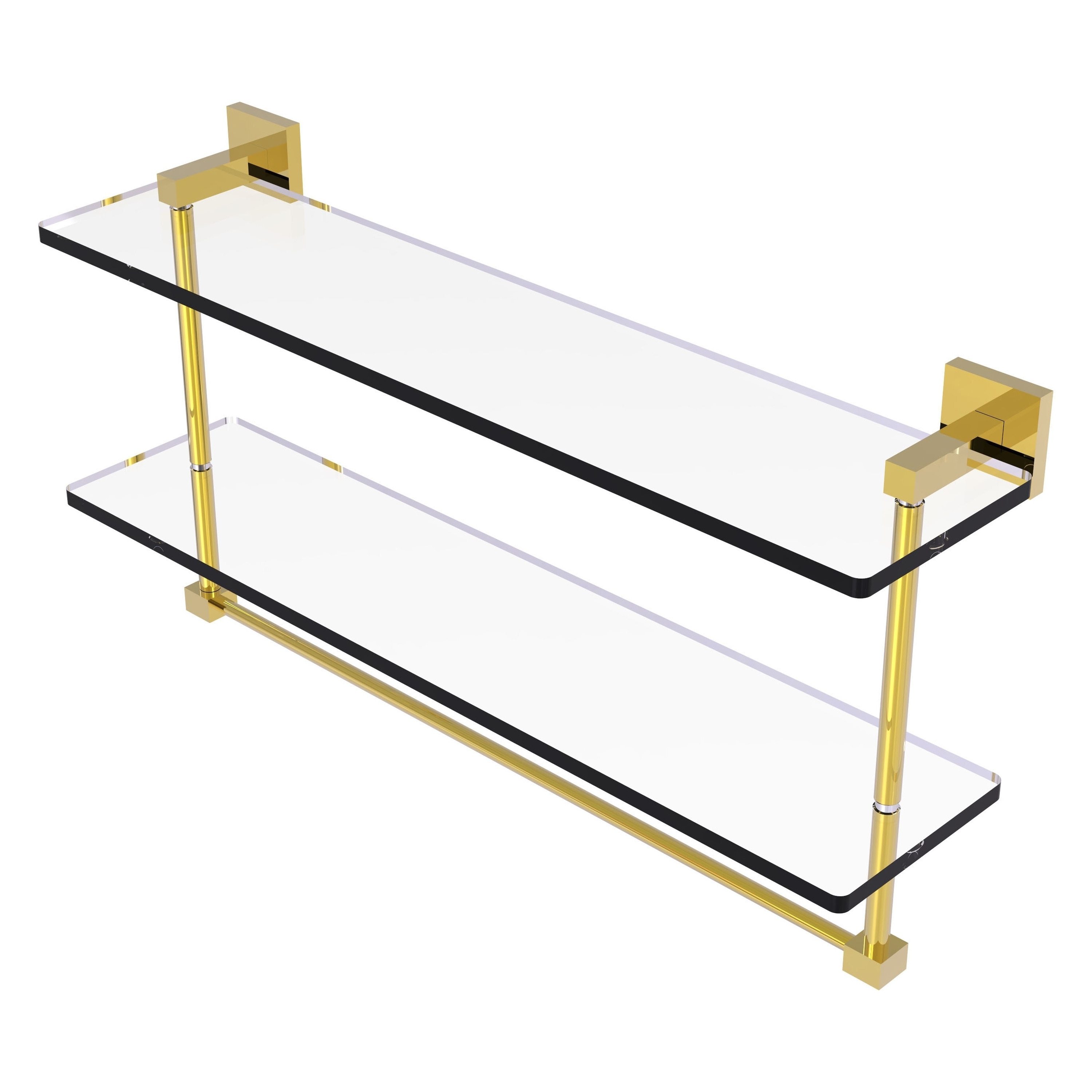 Allied Brass MT-2-22TB-PB Montero Polished Brass 2 -Tier Wall mount Bathroom Shelf ( 22-in x 11.7-in x 5-in )