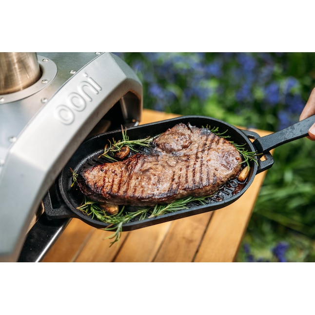 Ooni Cast Iron Grill Oven Plate with Removable Handle and Beech