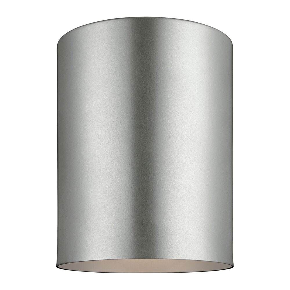 Outdoor Bullets 1-Light Painted Brushed Nickel Flush Mount Light in the ...
