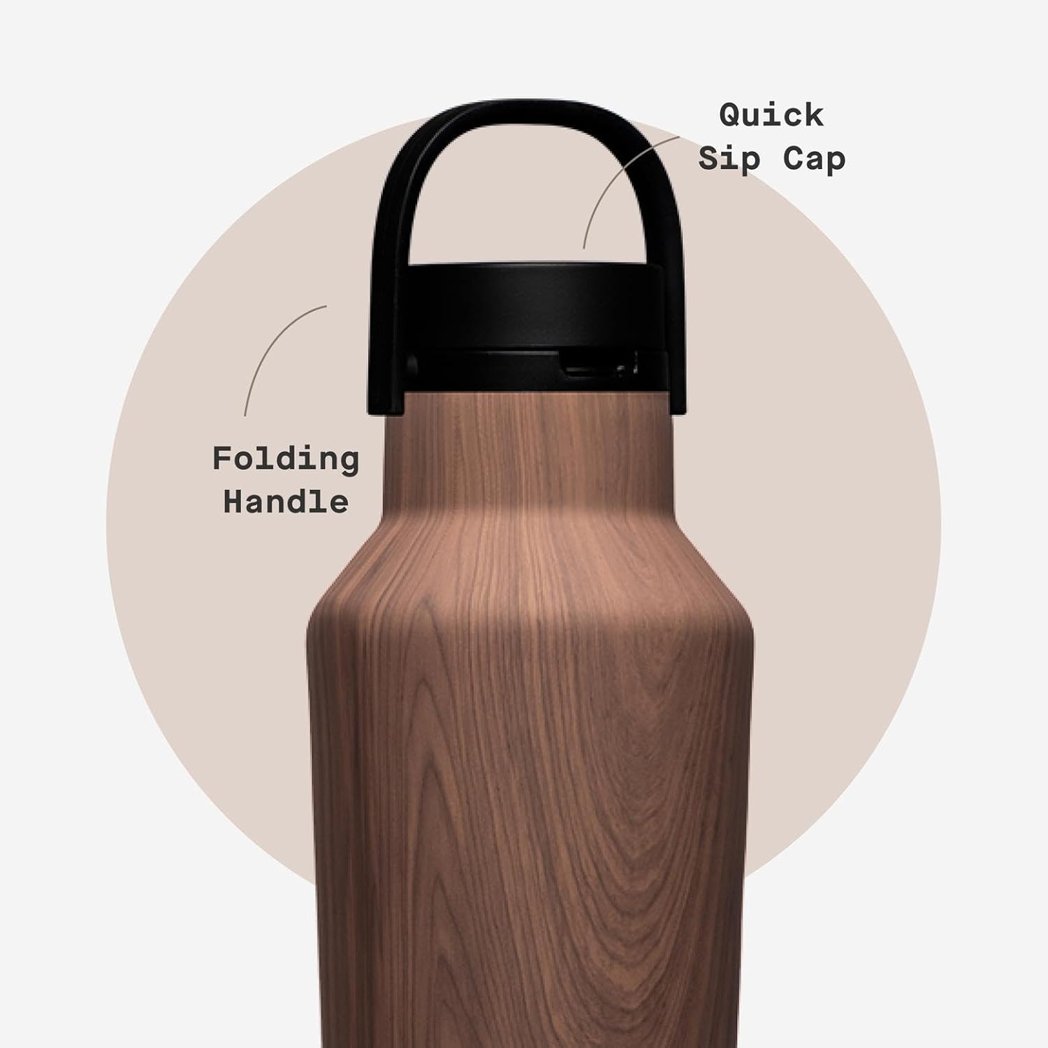 CORKCICLE Canteen 20-fl oz Stainless steel Brown wood Novelty