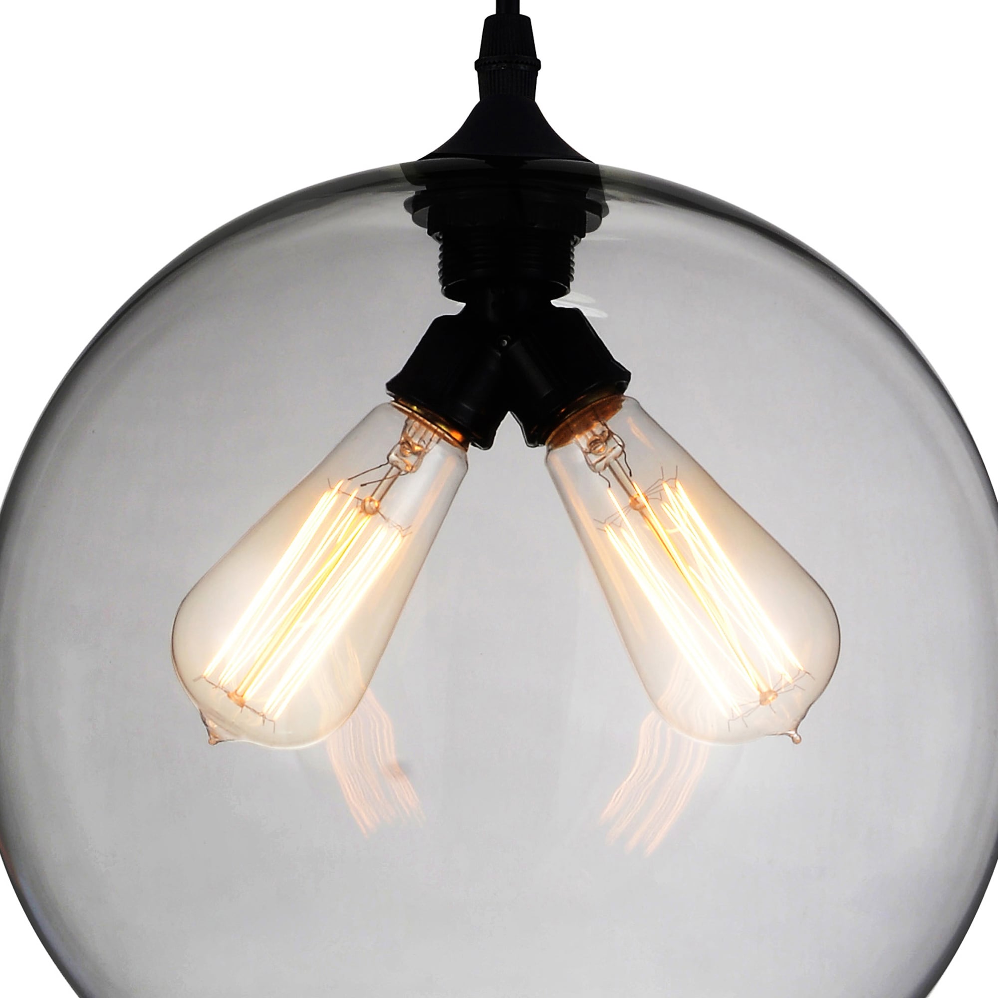 Black Smoke Glass Mini Globe Pendant Light