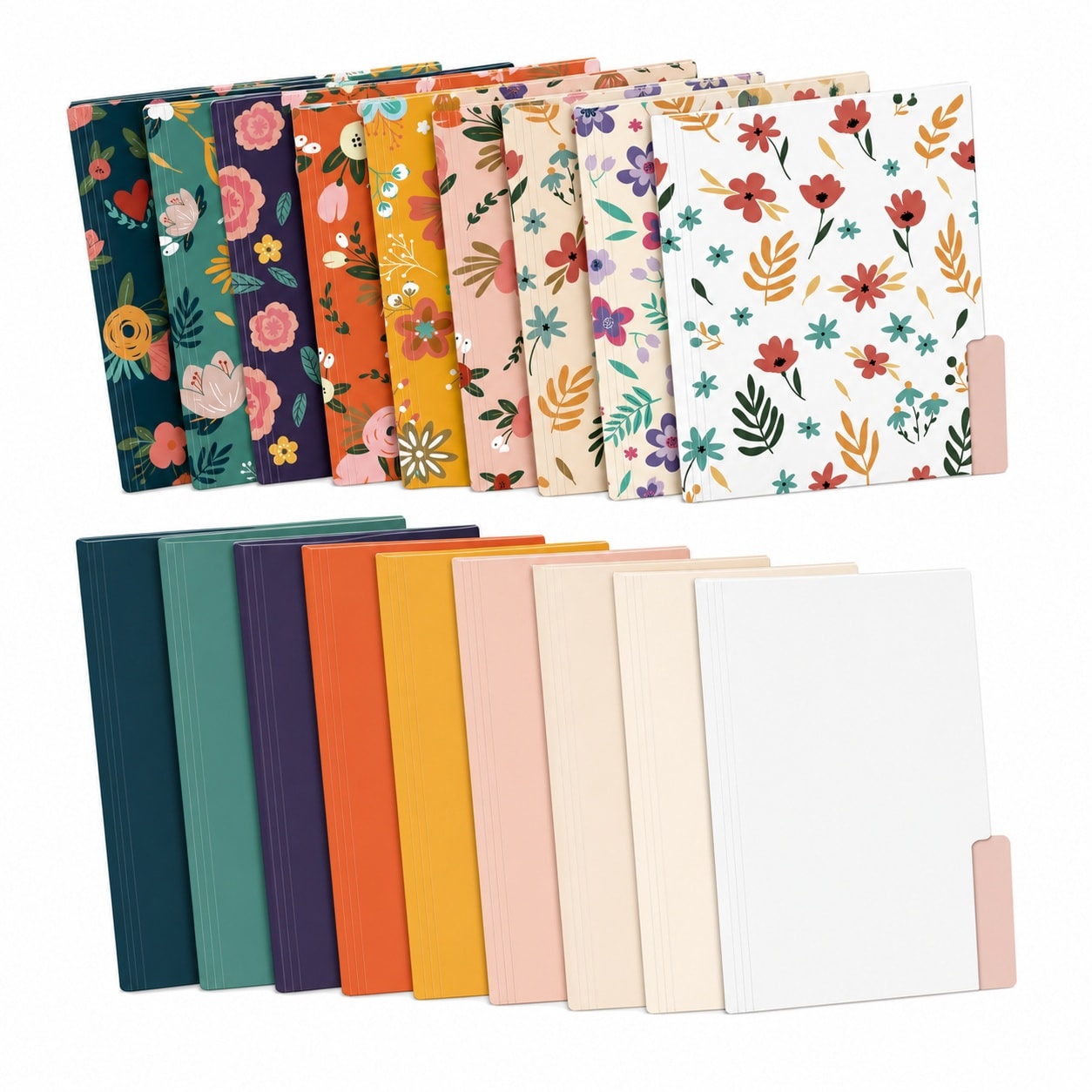 Baginizer - 18 Pack Cute Decorative File Folders 1/3 Cut Tabs Letter Size For Office School Home
