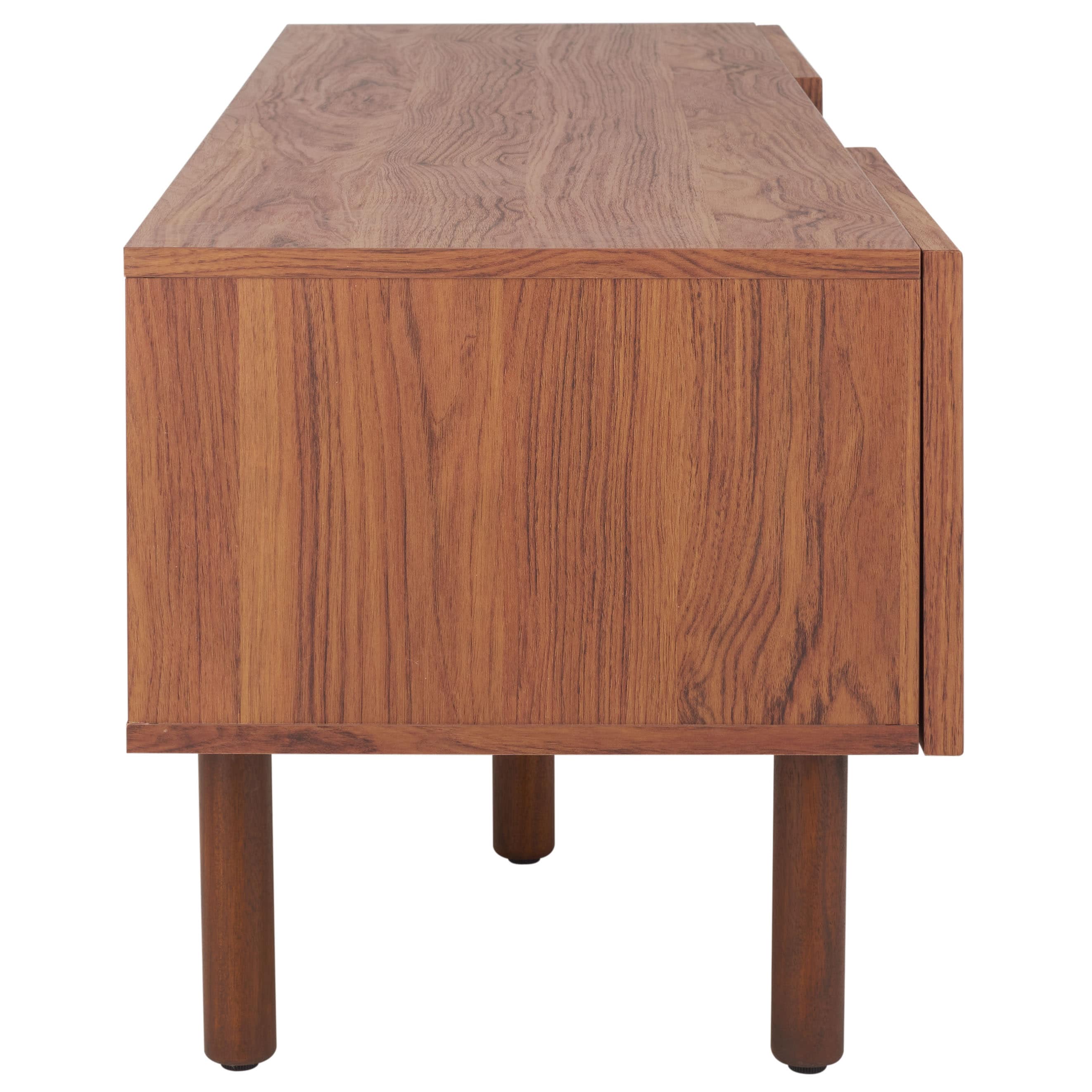Silvanna Walnut and Natural Rattan 60" Media Cabinet