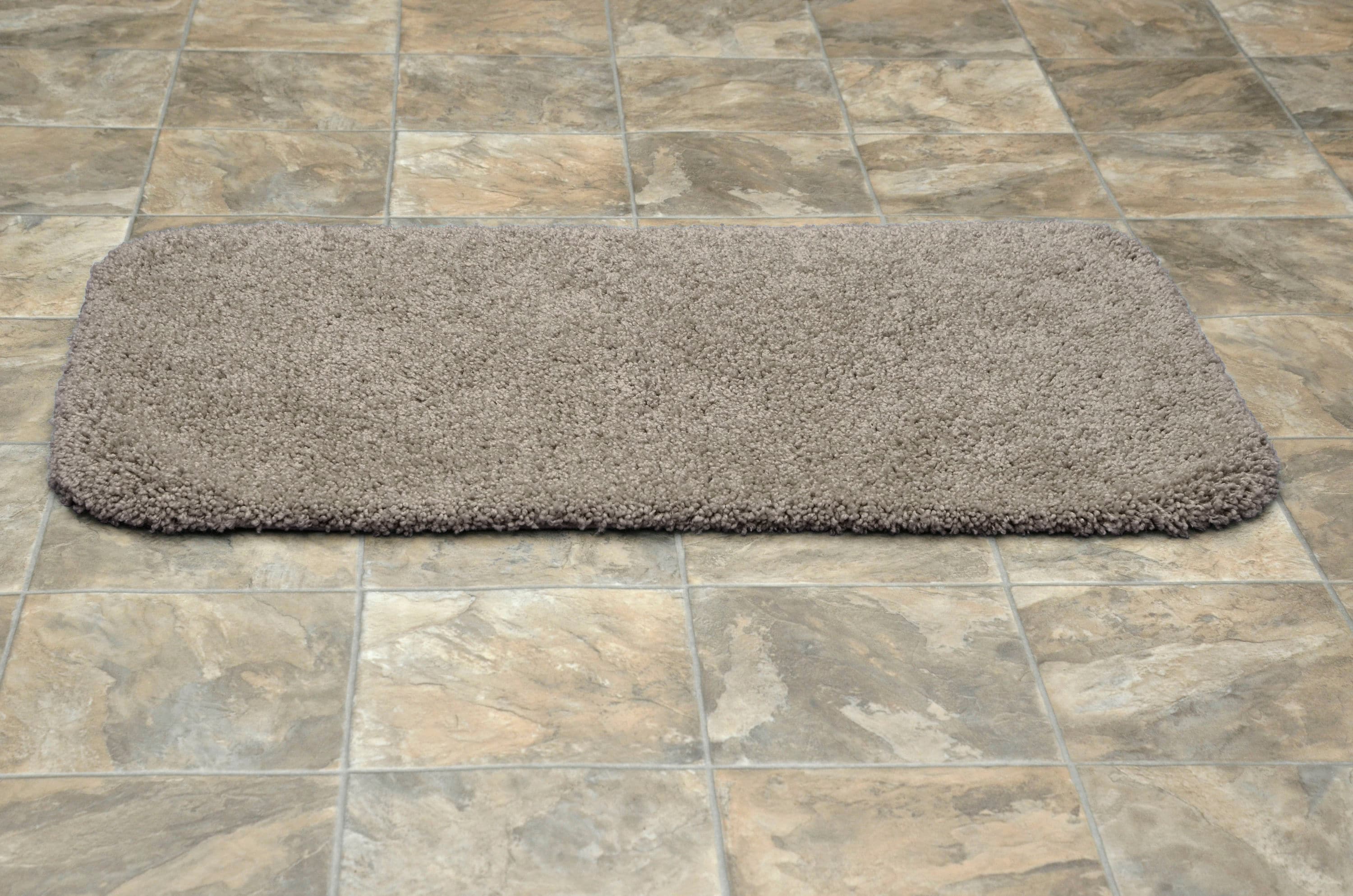 Garland Rug Serendipity 30 in. x 50 in. Shaggy Nylon Washable Bath Rug  Taupe 